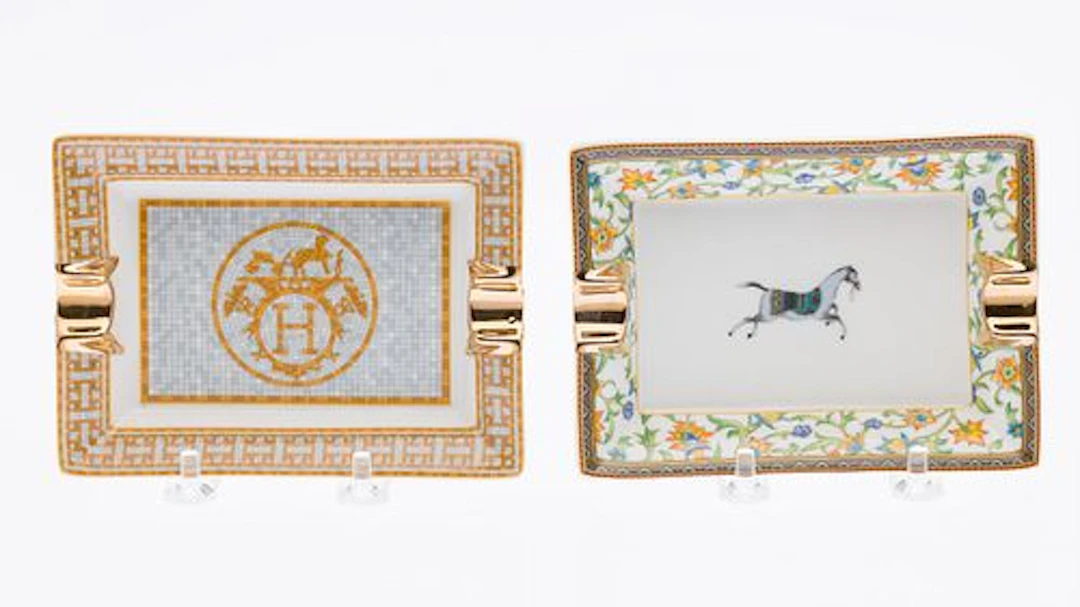 Two Hermes Porcelain Ashtrays