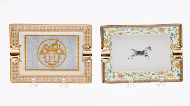 Two Hermes Porcelain Ashtrays