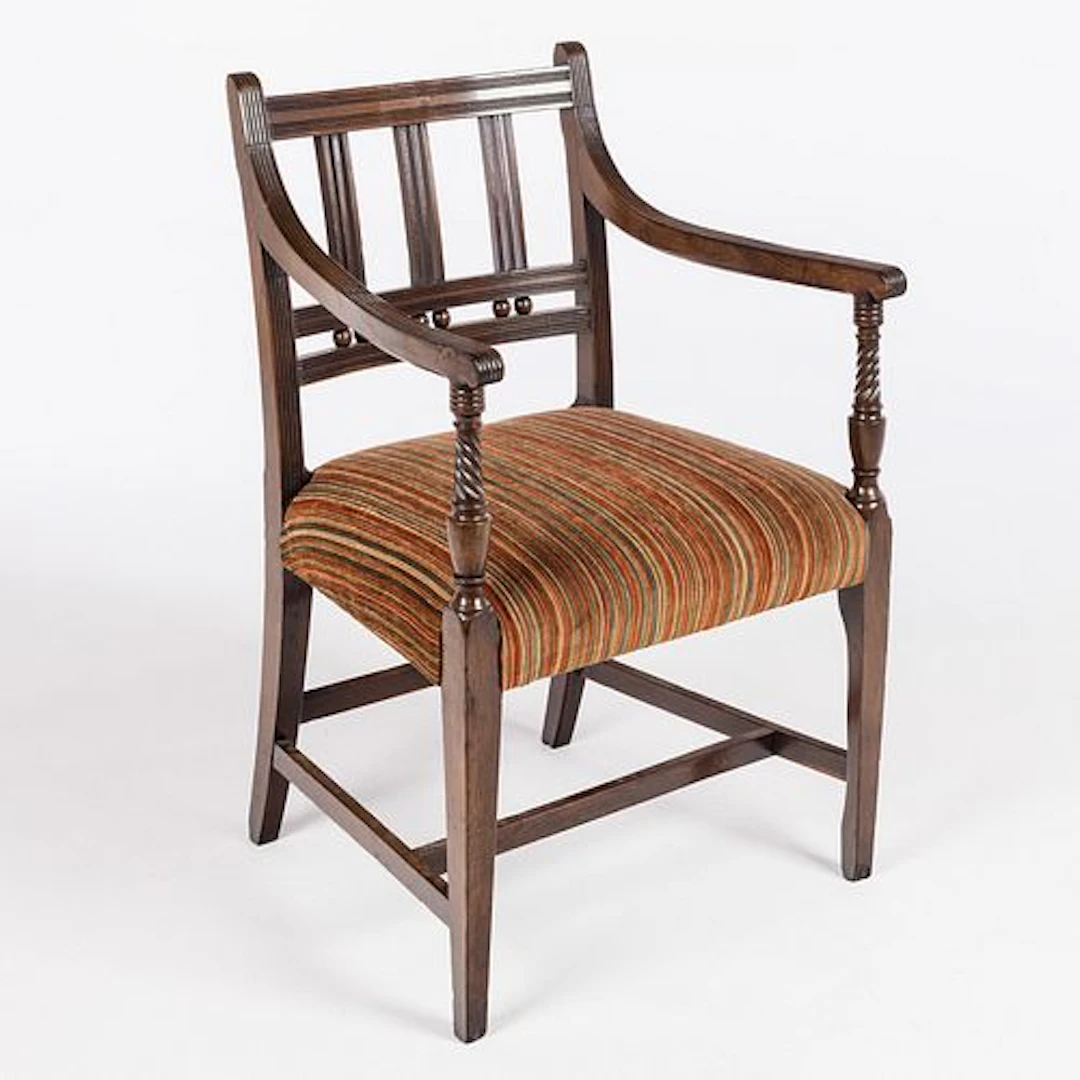 Regency Mahogany Open Armchair, 19th C