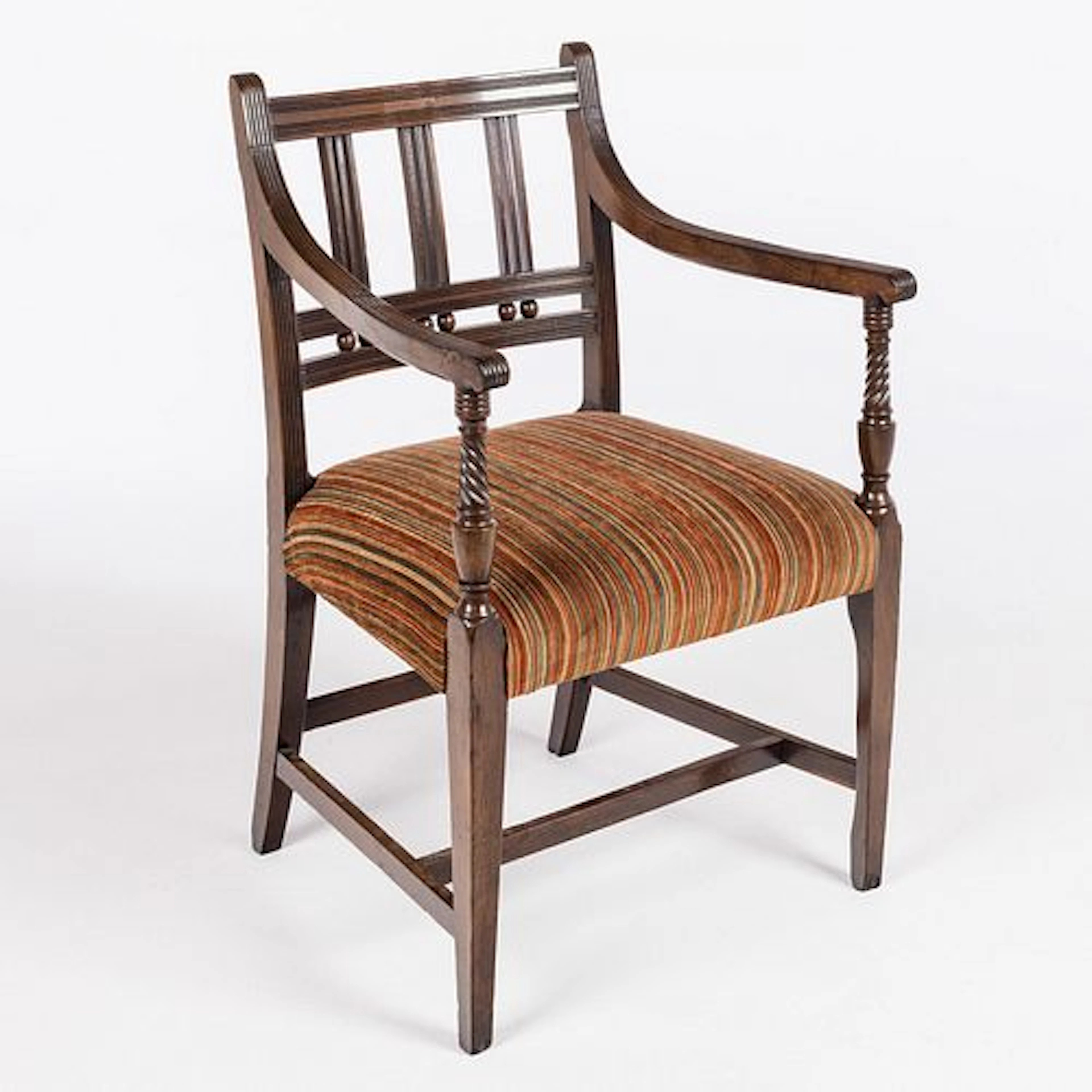 Regency Mahogany Open Armchair, 19th C
