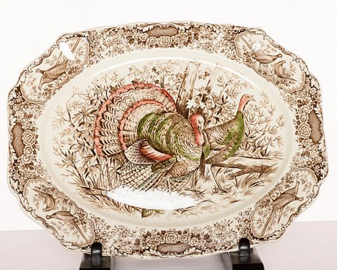 Johnson Bros. Porcelain Wild Turkey Platter