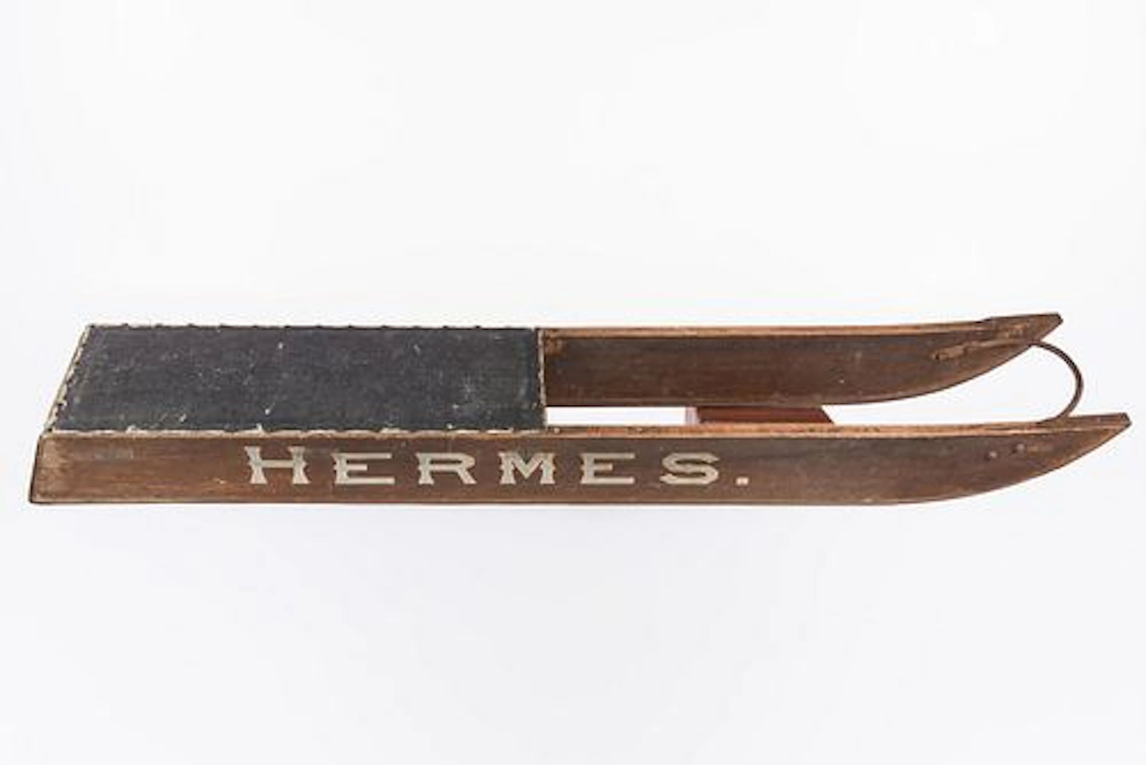 Painted Wood Sled Marked Hermes