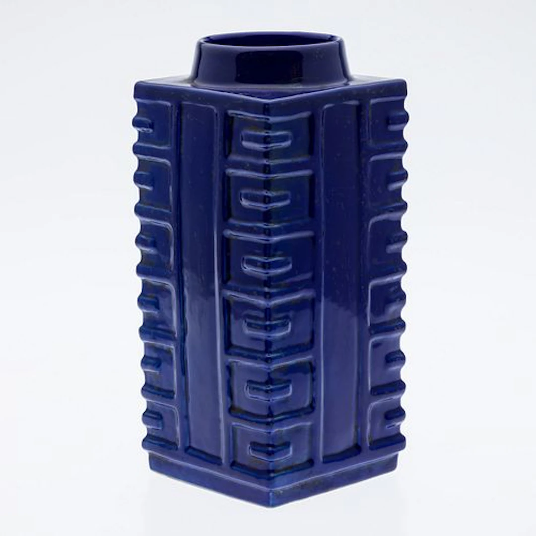 Chinese Blue Glazed Cong-Form Vase
