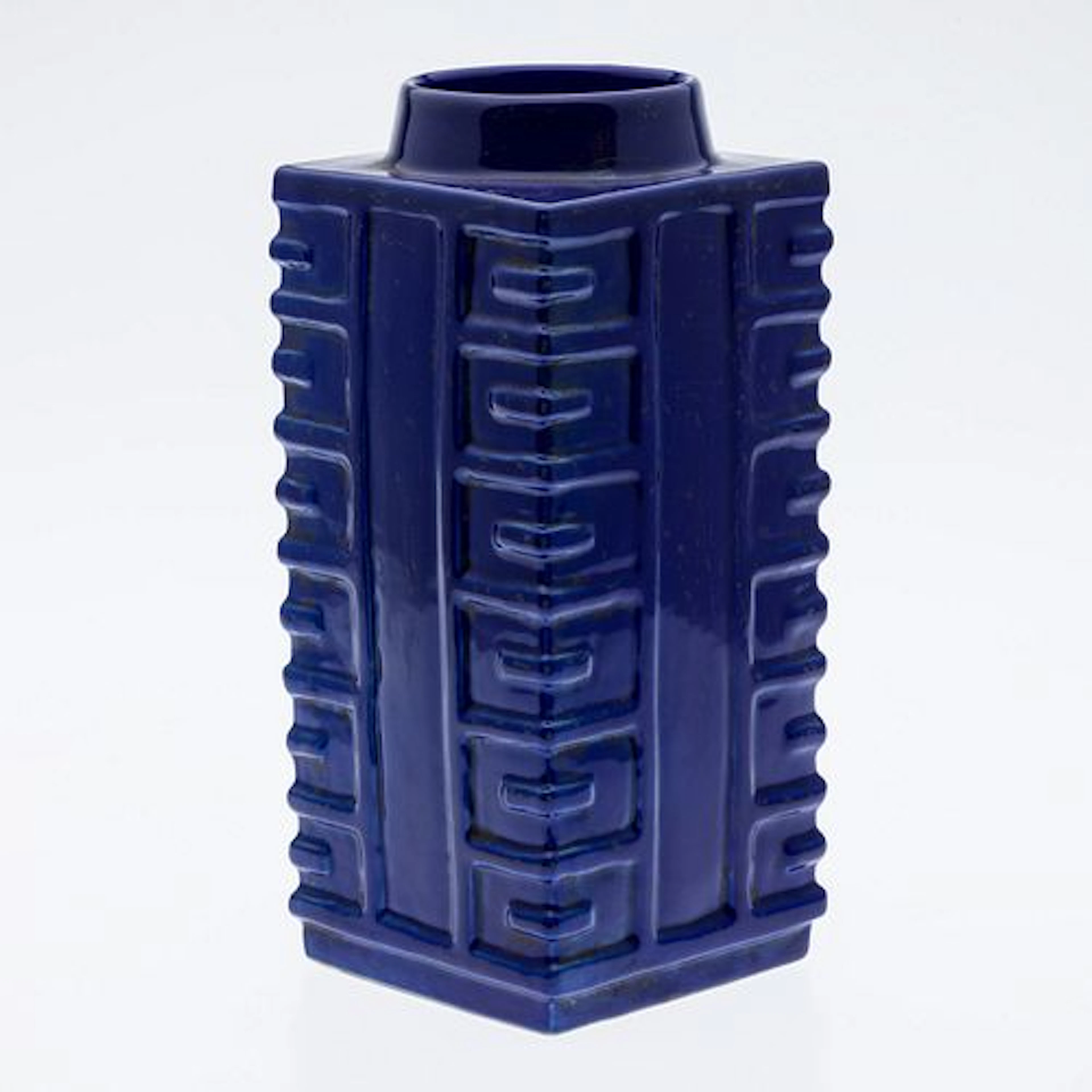Chinese Blue Glazed Cong-Form Vase