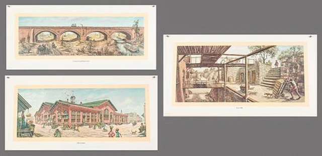 3 Augusta Oelschig Lithographs of Savannah Scenes