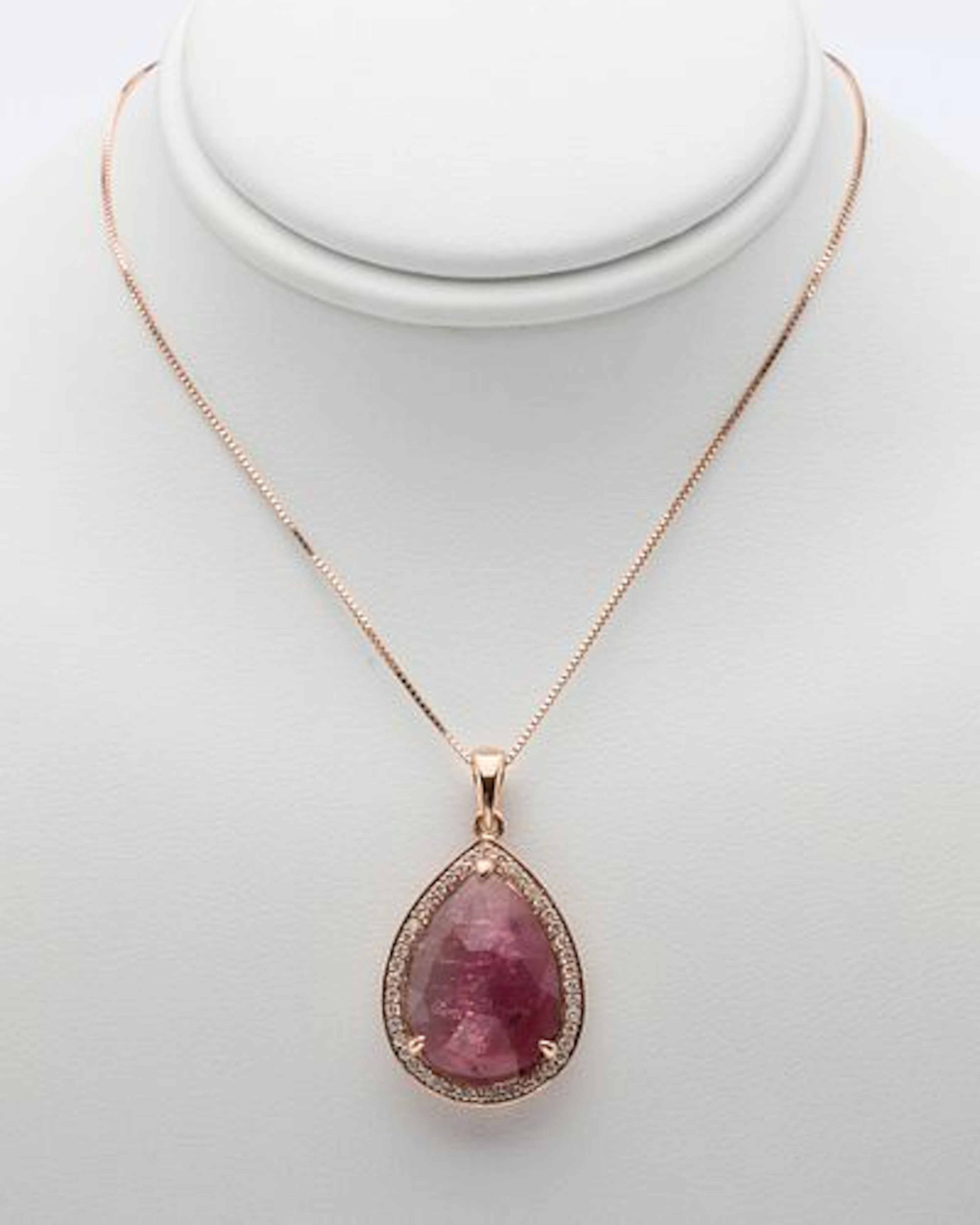 14K and Pink Tourmaline Pendant
