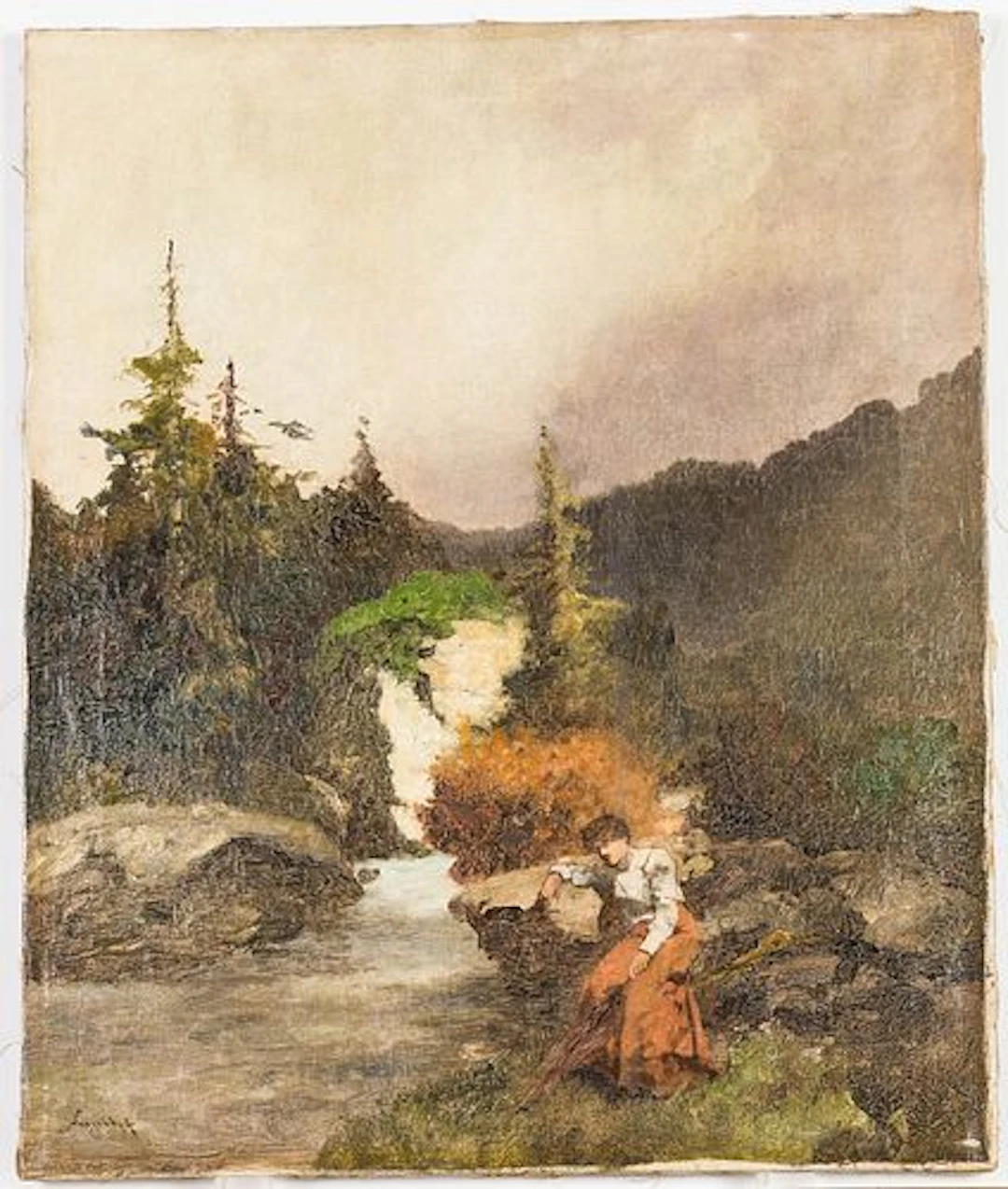 Antal Neogrady, Landscape, O/C, 19/20th C