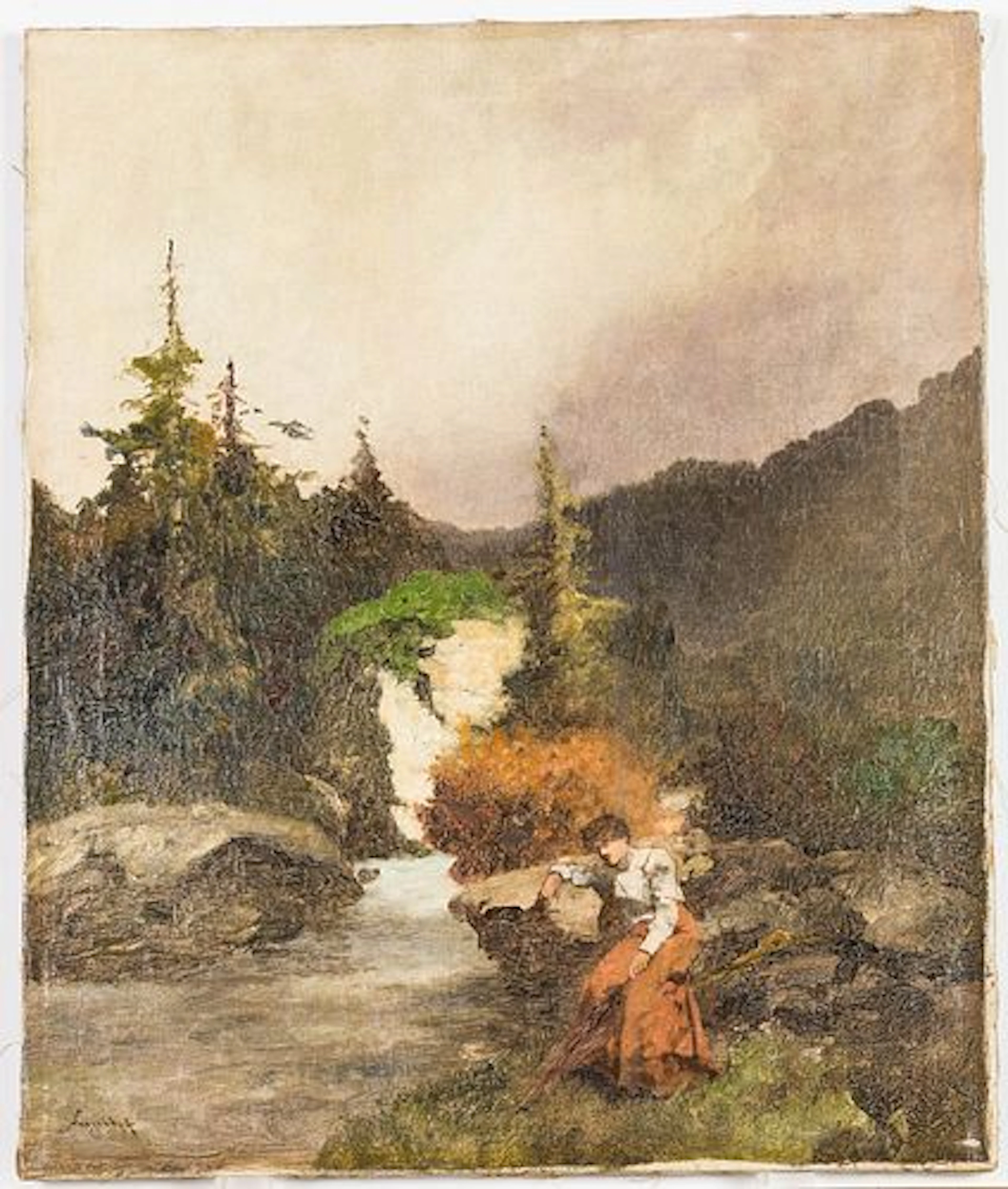 Antal Neogrady, Landscape, O/C, 19/20th C