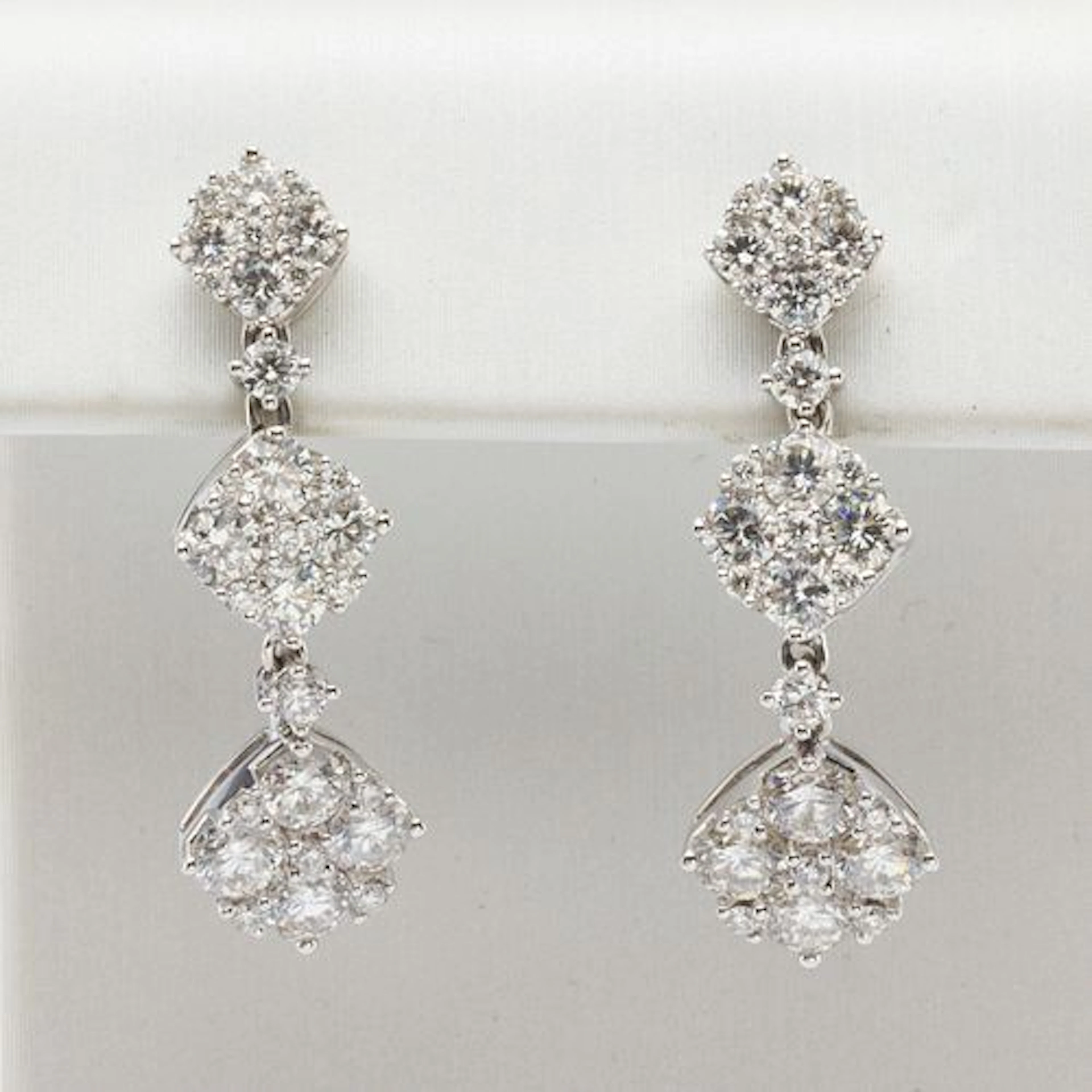 18K and Diamond Flower Drop Earrings