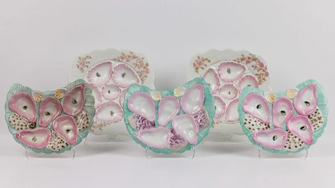 5 Various Porcelain Oyster Plates