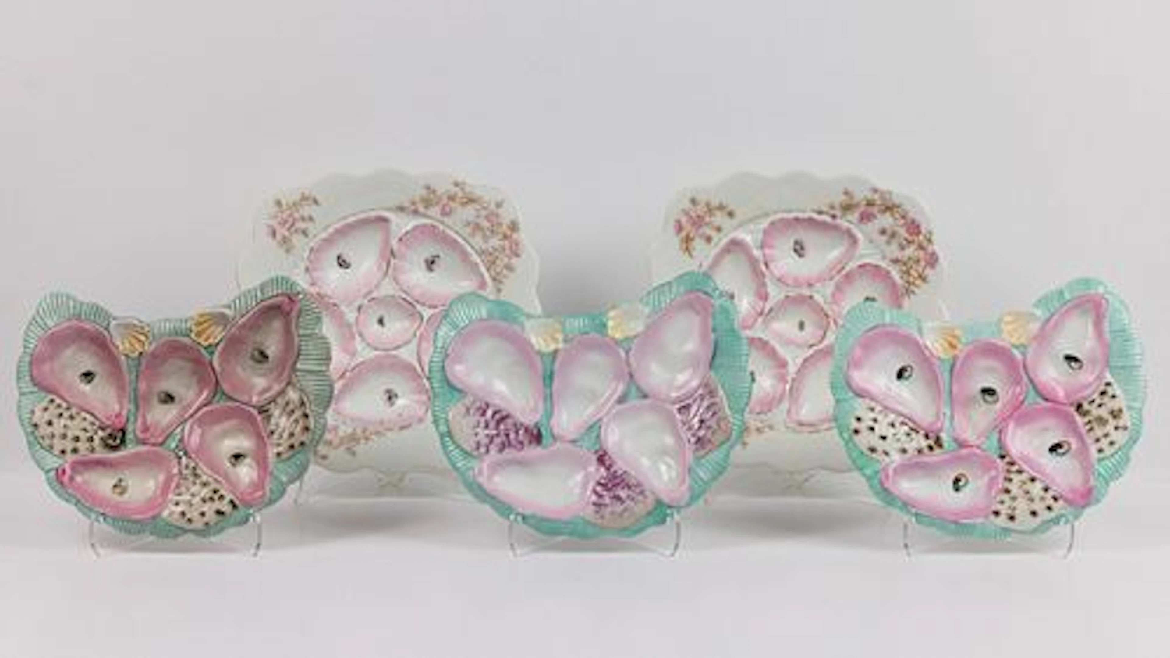 5 Various Porcelain Oyster Plates