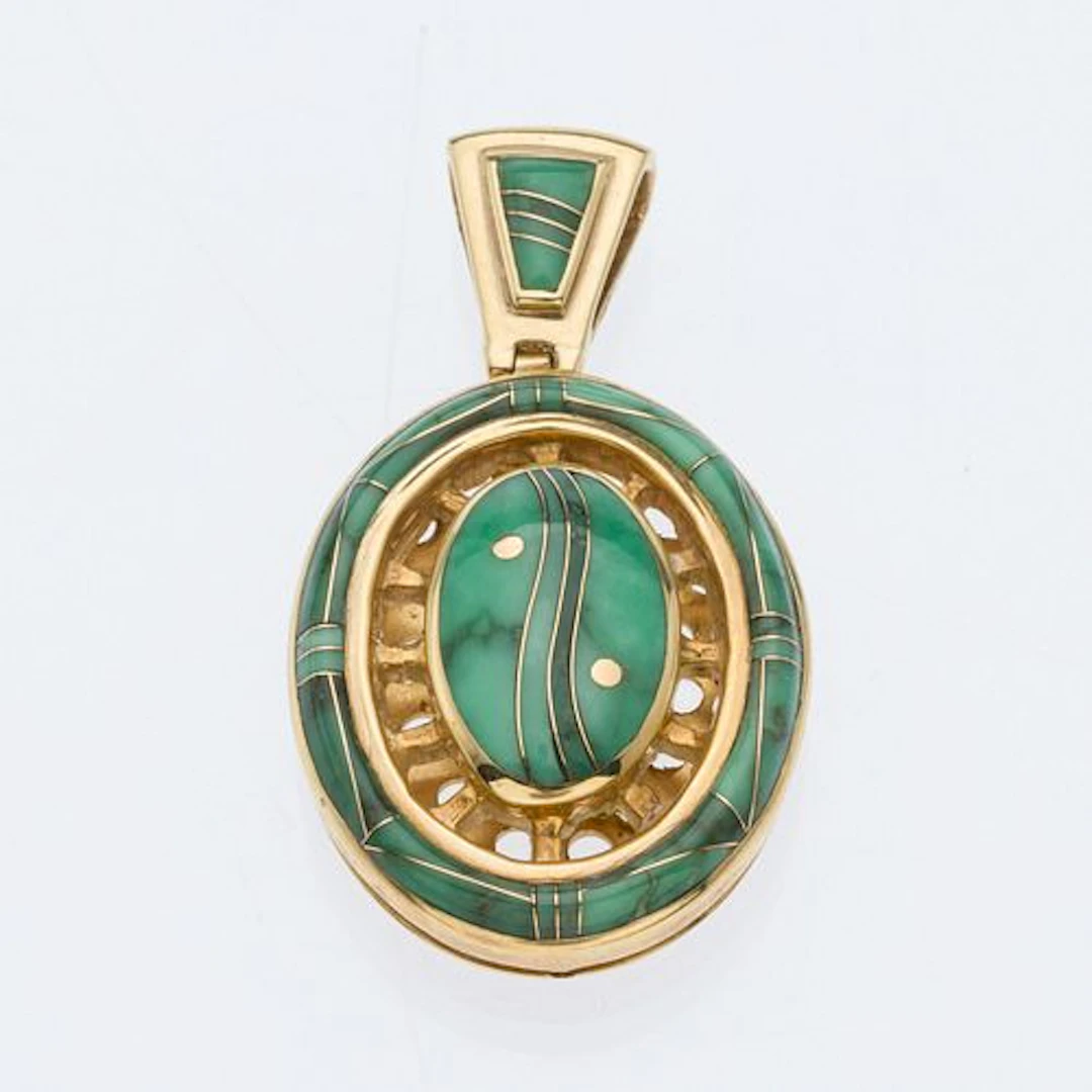14K and Carico Turquoise Pendant