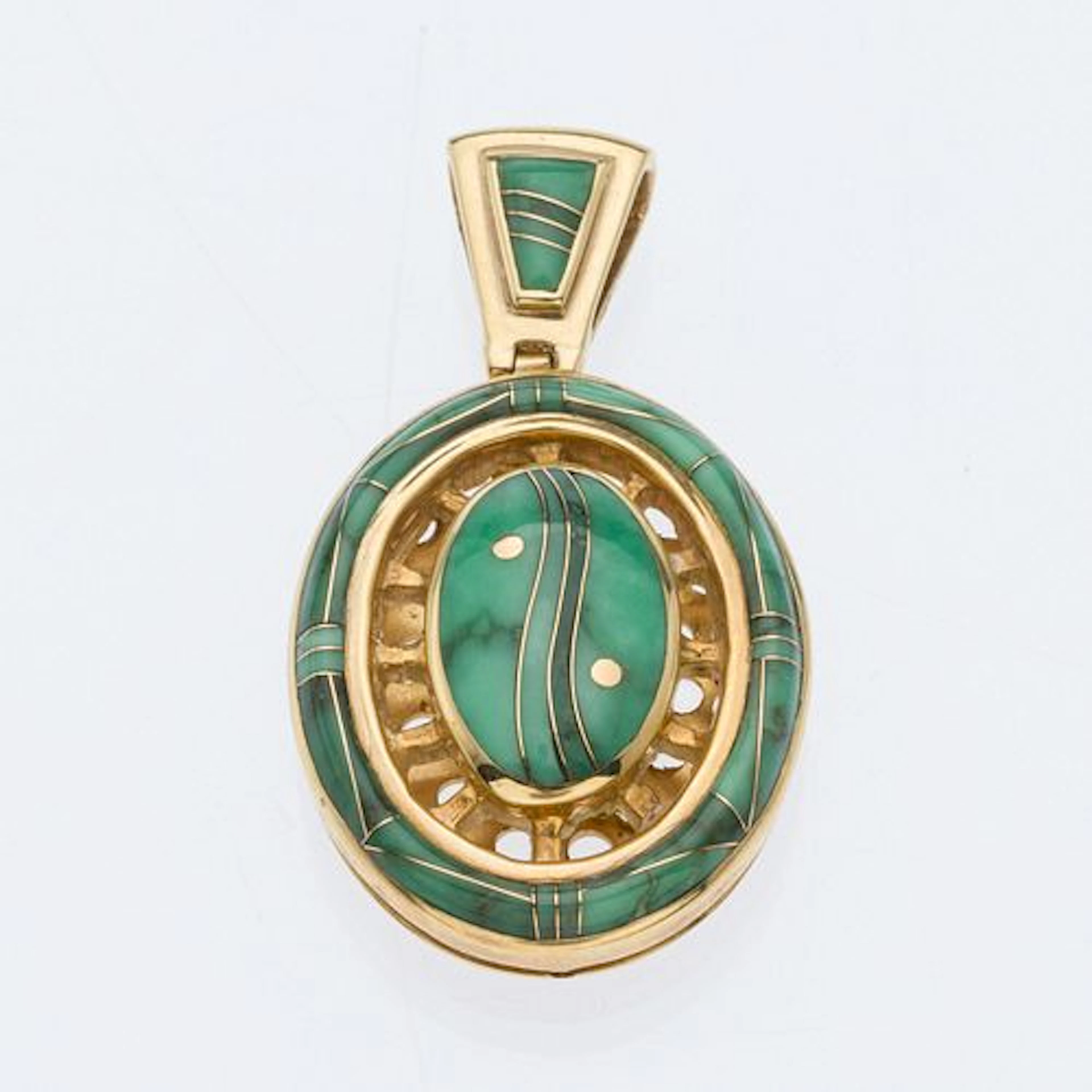 14K and Carico Turquoise Pendant