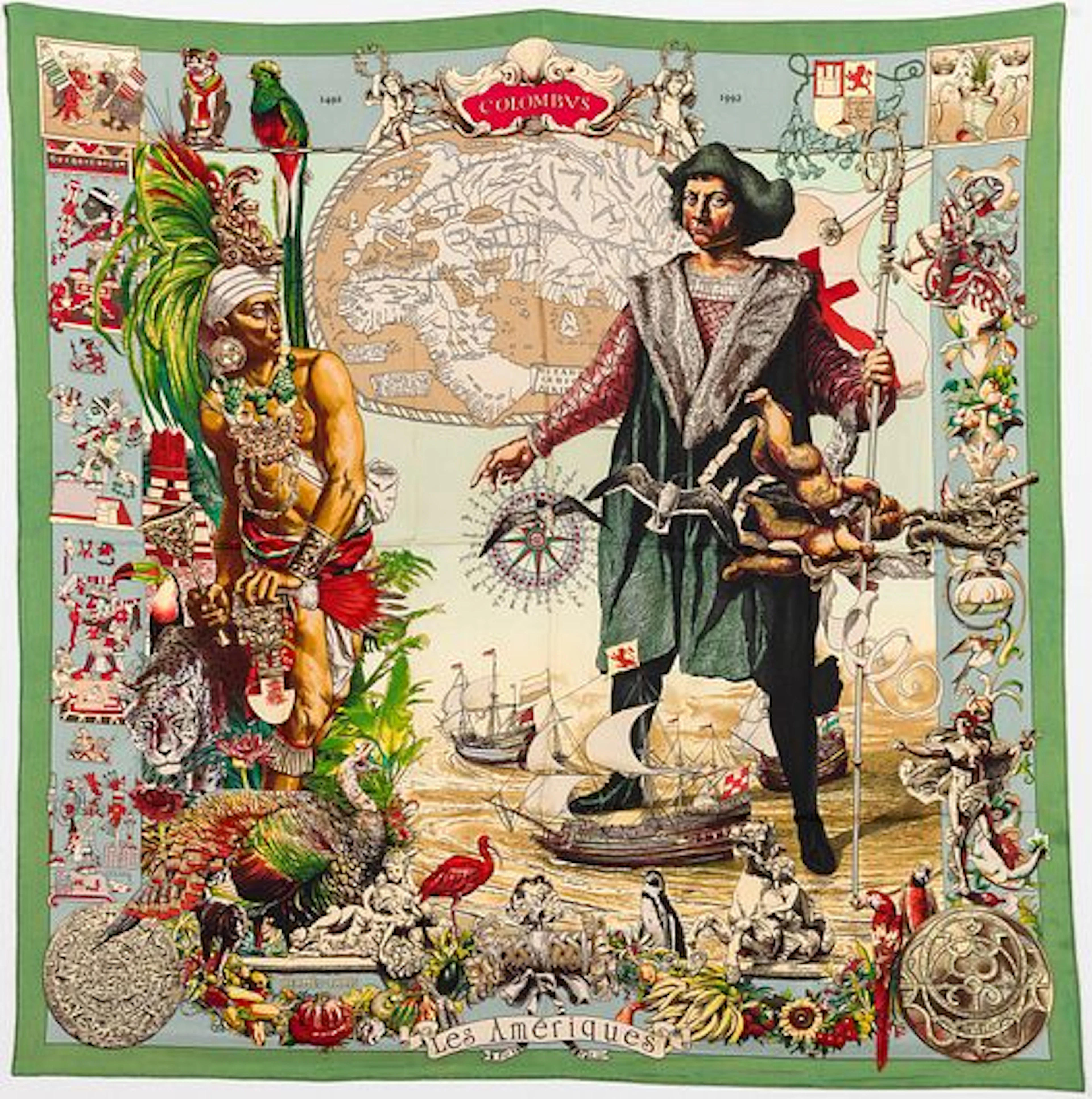 Hermes Les Ameriques Silk Scarf