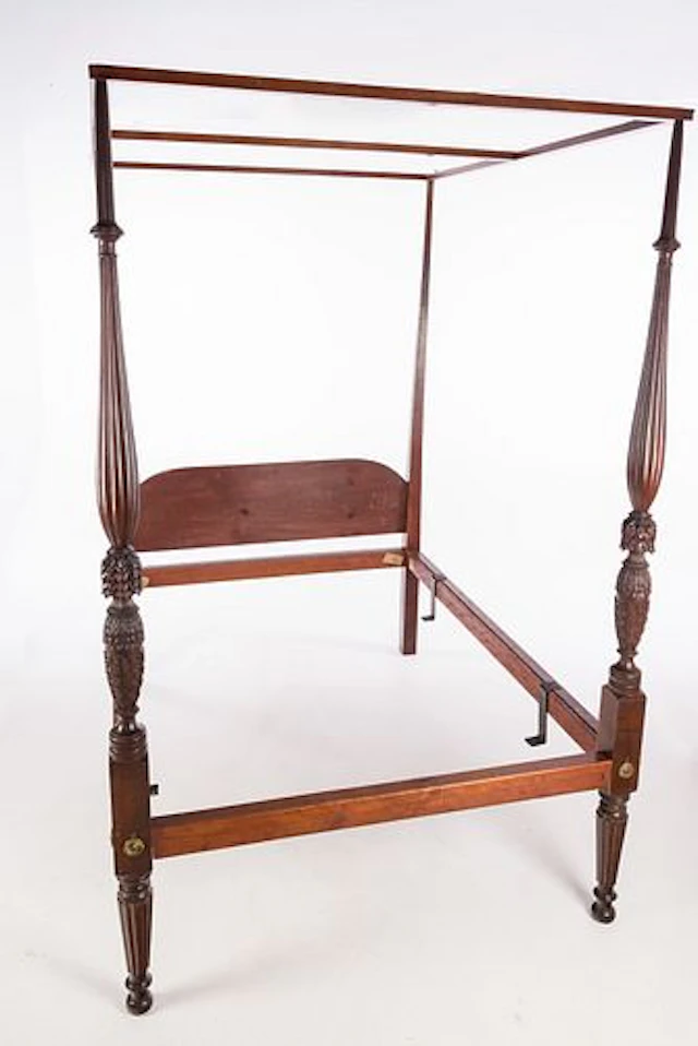Federal Mahogany Four Poster Bedstead, Salem, c 1820