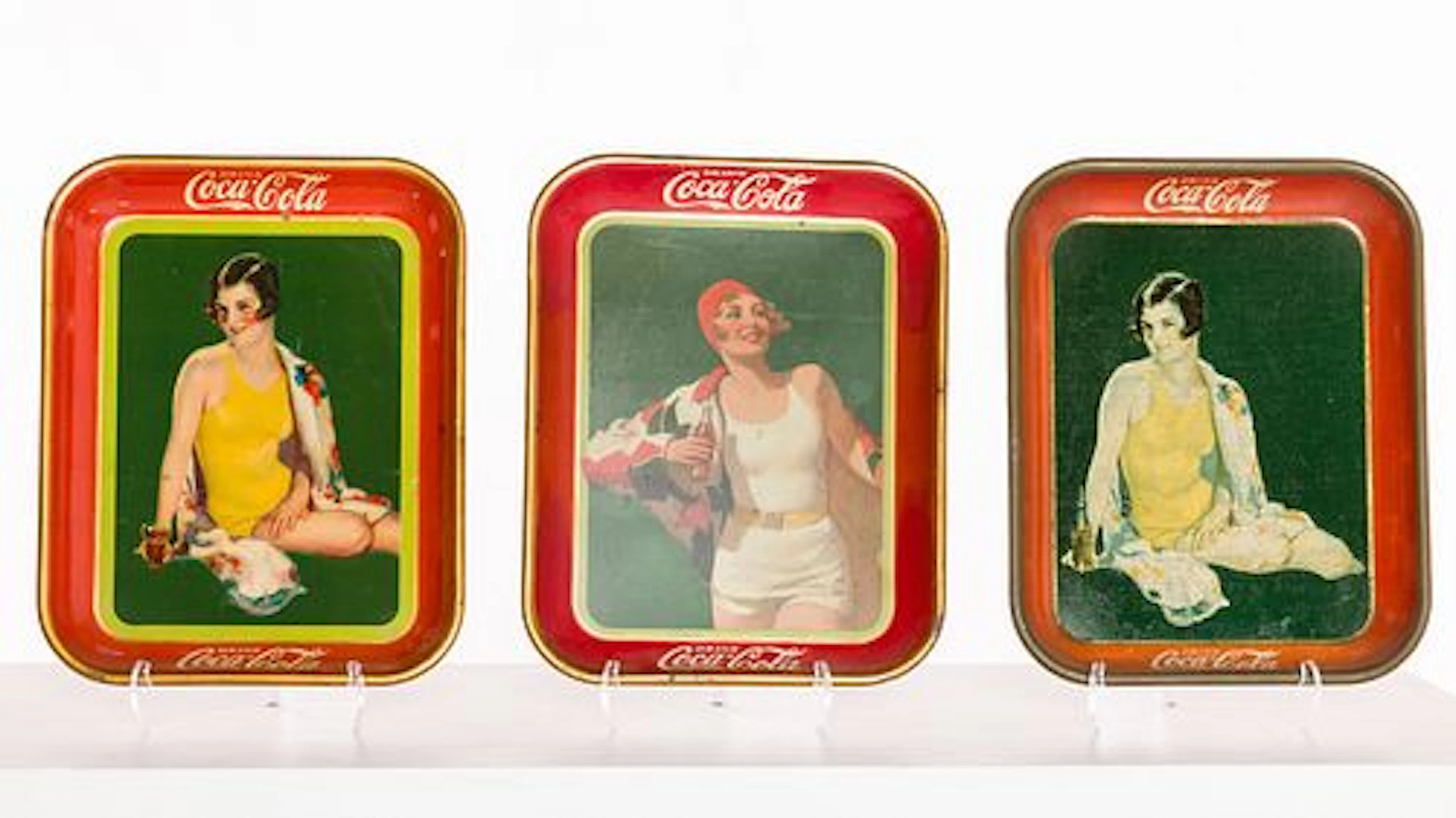 2 Coca-Cola Advertising Trays and Another