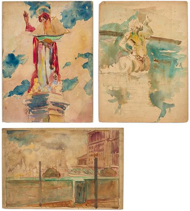Christopher P.H. Murphy, City Scenes, Watercolors