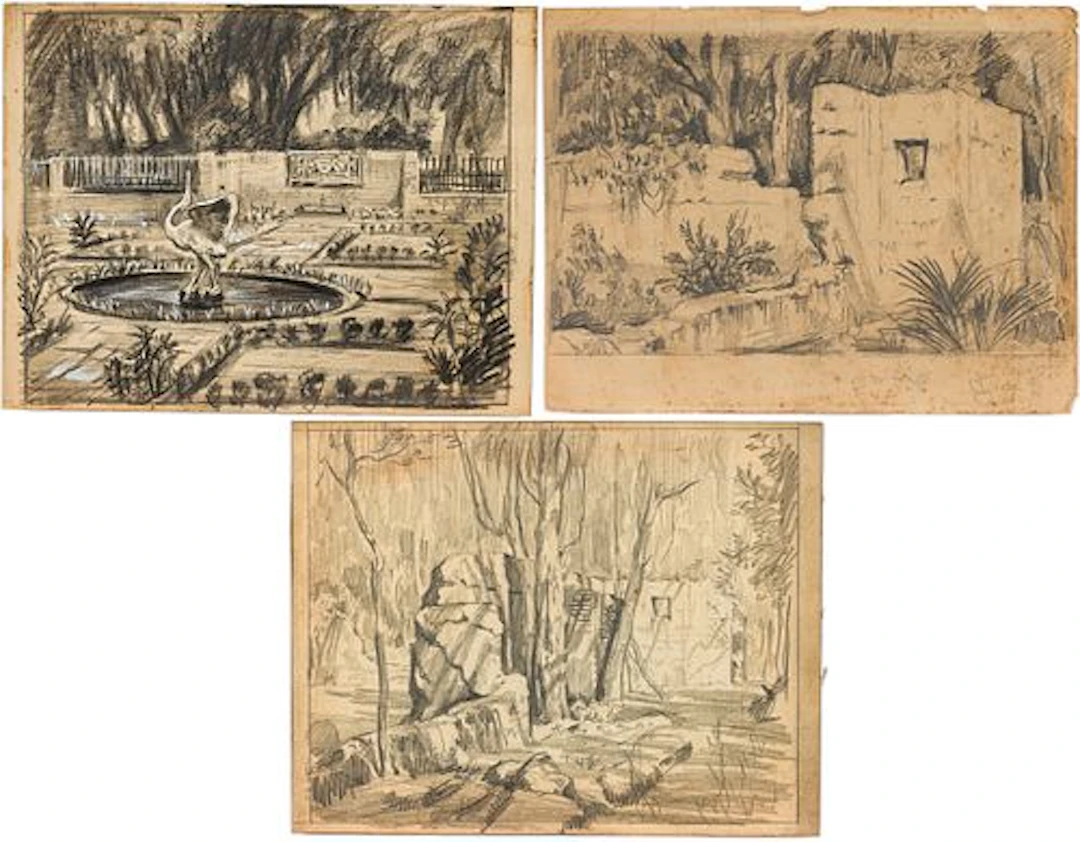 Christopher Murphy Jr, 3 Sketches, inclding Wormsloe