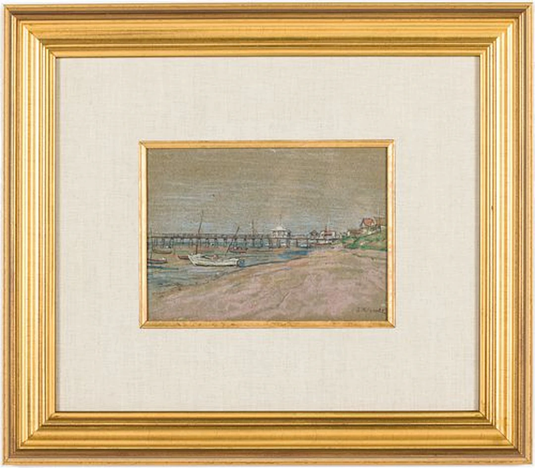 John Ramsey Conner (PA, 1869-1952) Boats Near a Pier