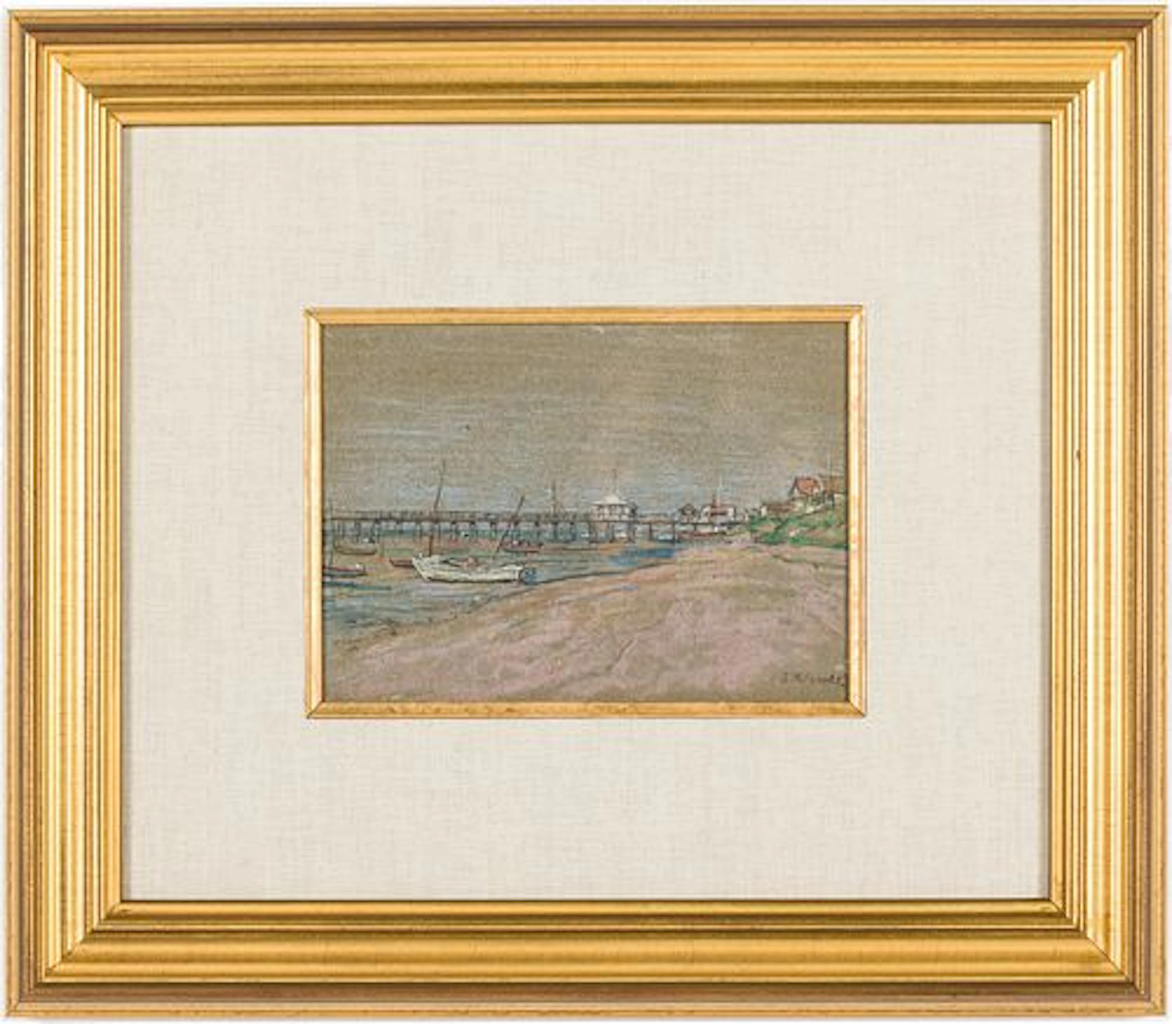 John Ramsey Conner (PA, 1869-1952) Boats Near a Pier