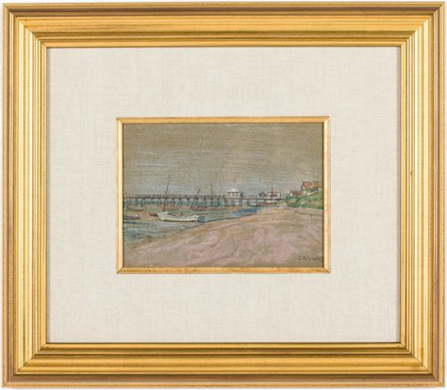 John Ramsey Conner (PA, 1869-1952) Boats Near a Pier