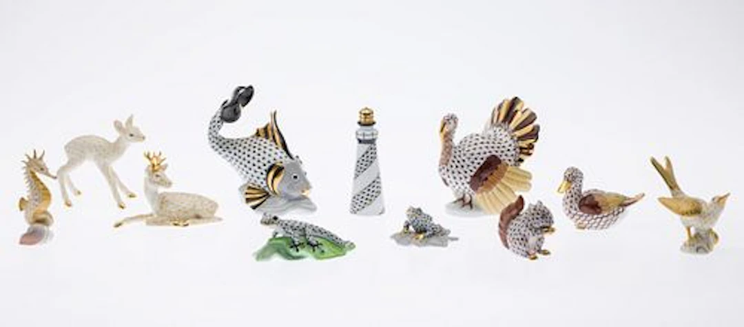 11 Herend Porcelain Figurines