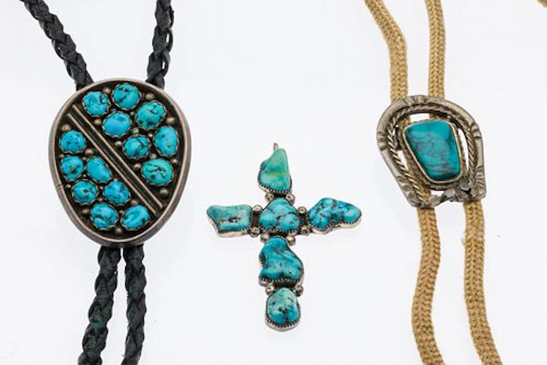 Silver, Turquoise Bolo, Cross & Another Bolo