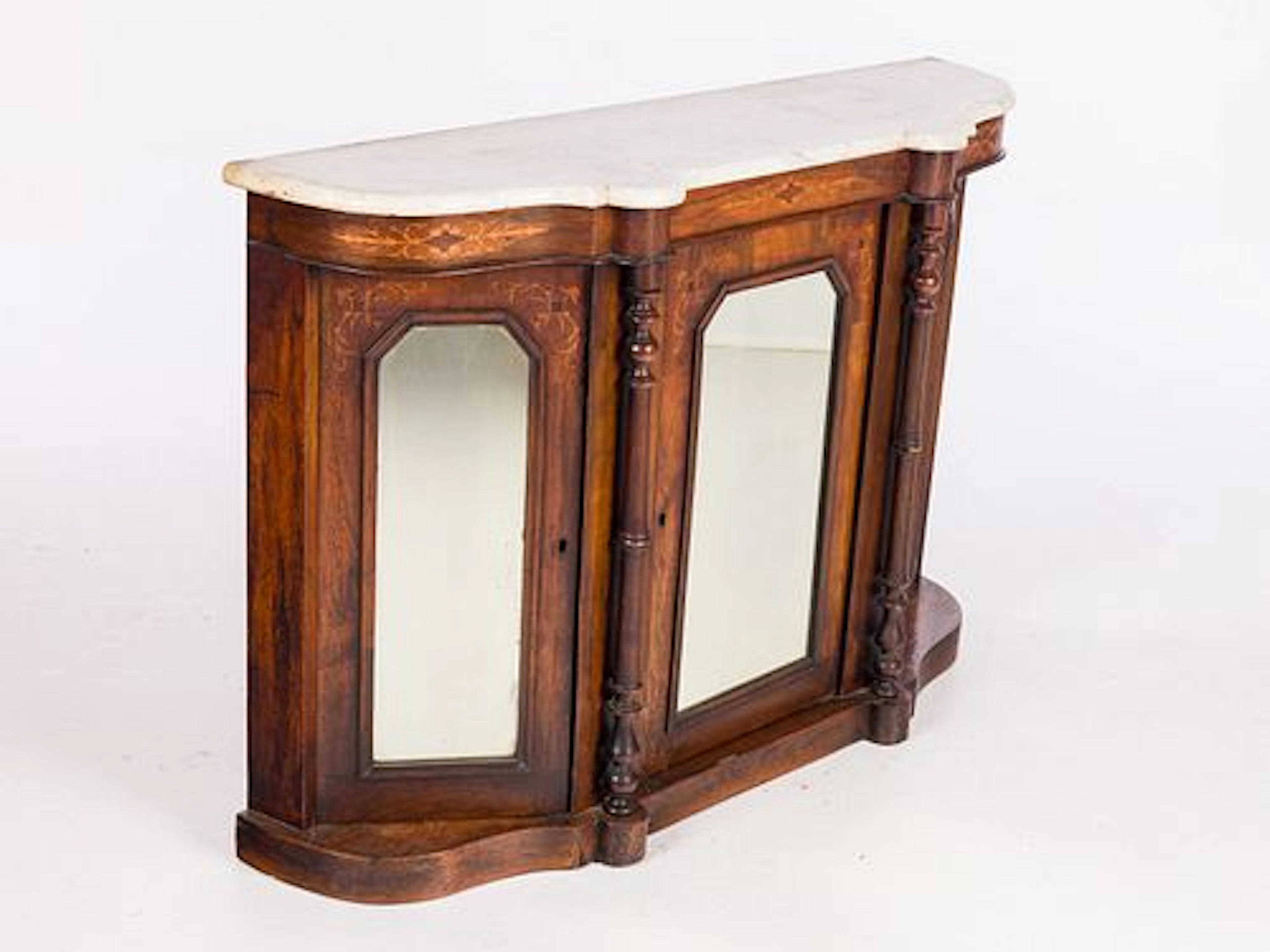 Victorian Inlaid Rosewood Side Cabinet, 19th Century