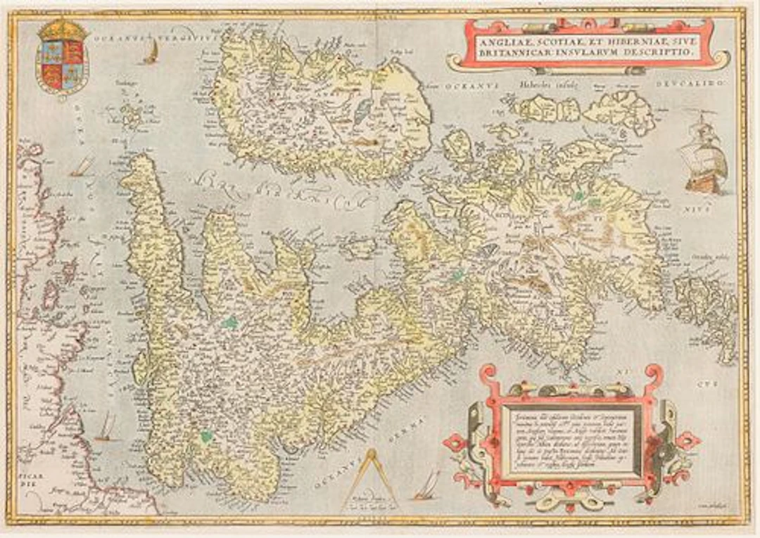 Abraham Ortelius, Map of the British Isles, C. 1571
