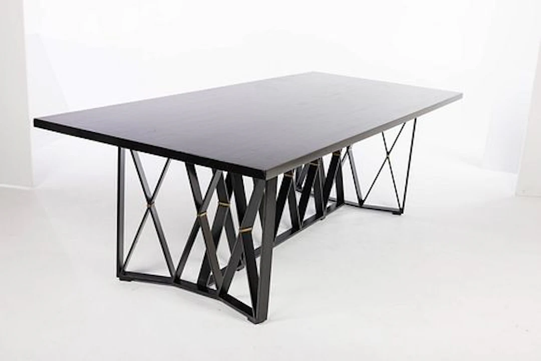 Paul Frankl Enameled Steel and Brass Dining Table