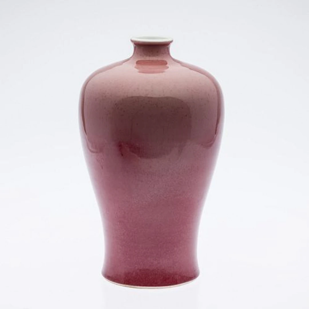 Chinese Peach Bloom Glazed Meiping Vase