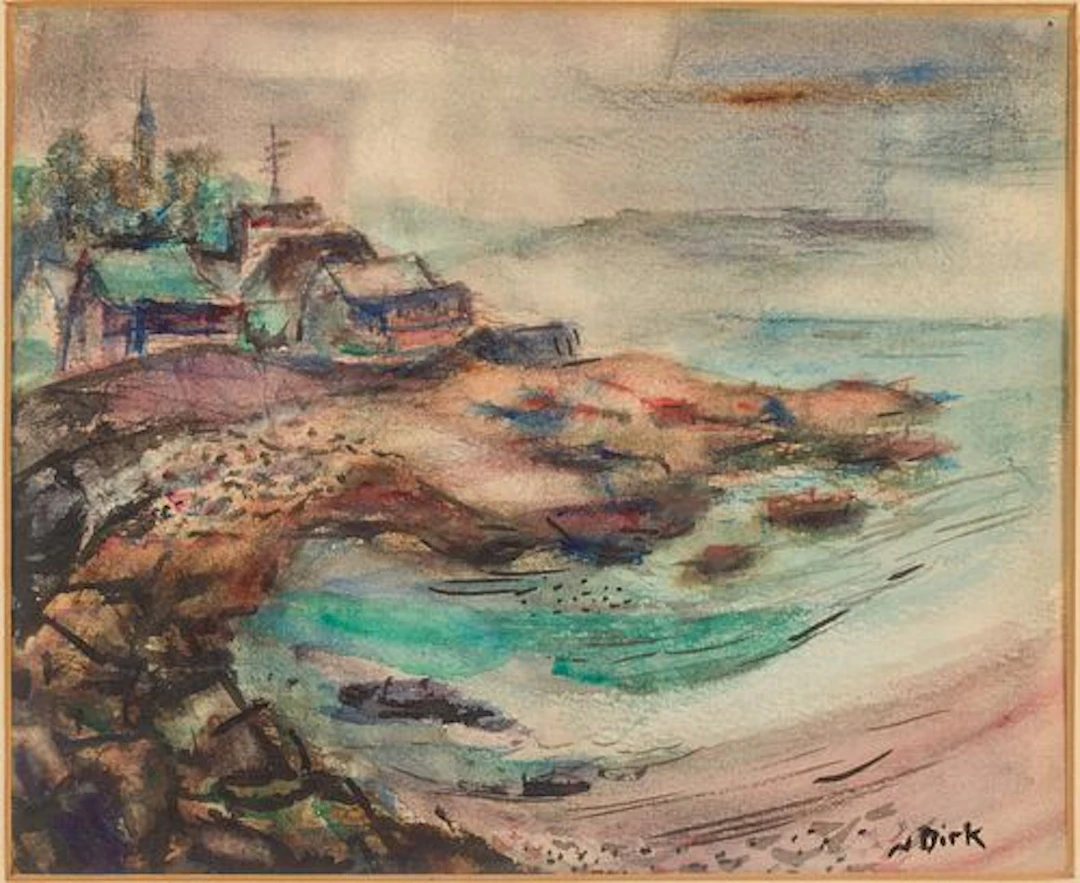 Nathanial Dirk (1895-1961), Harbor Scene, Watercolor