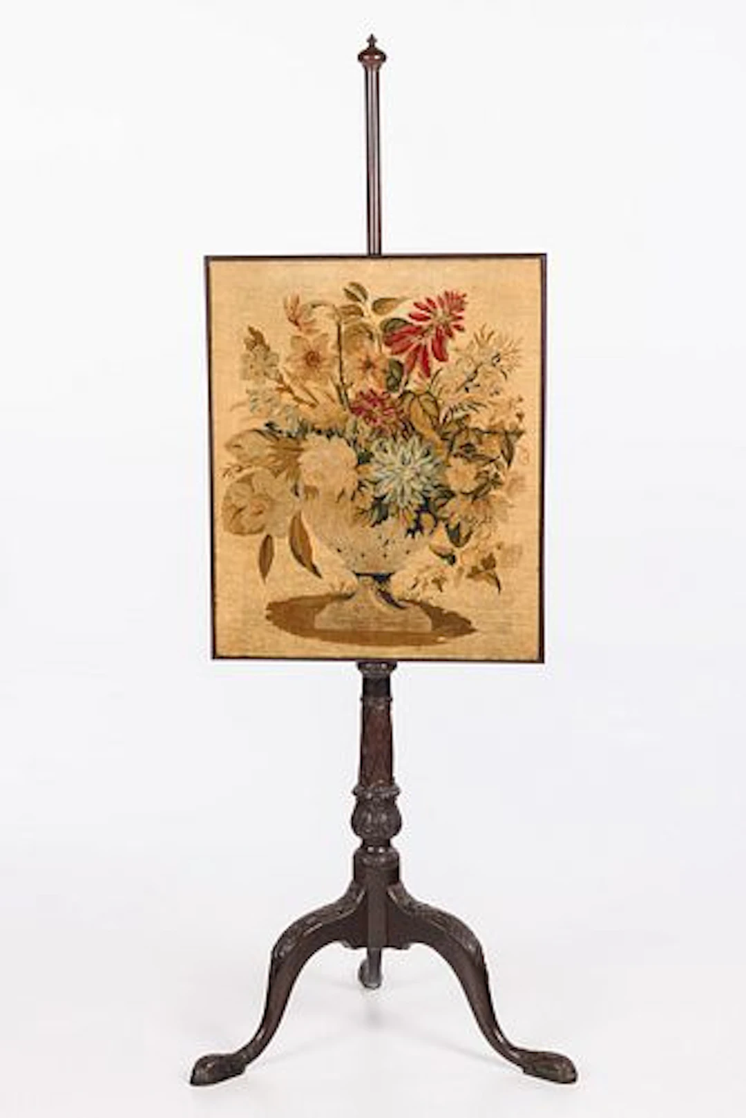 George III Mahogany Pole Screen, 18th Century
