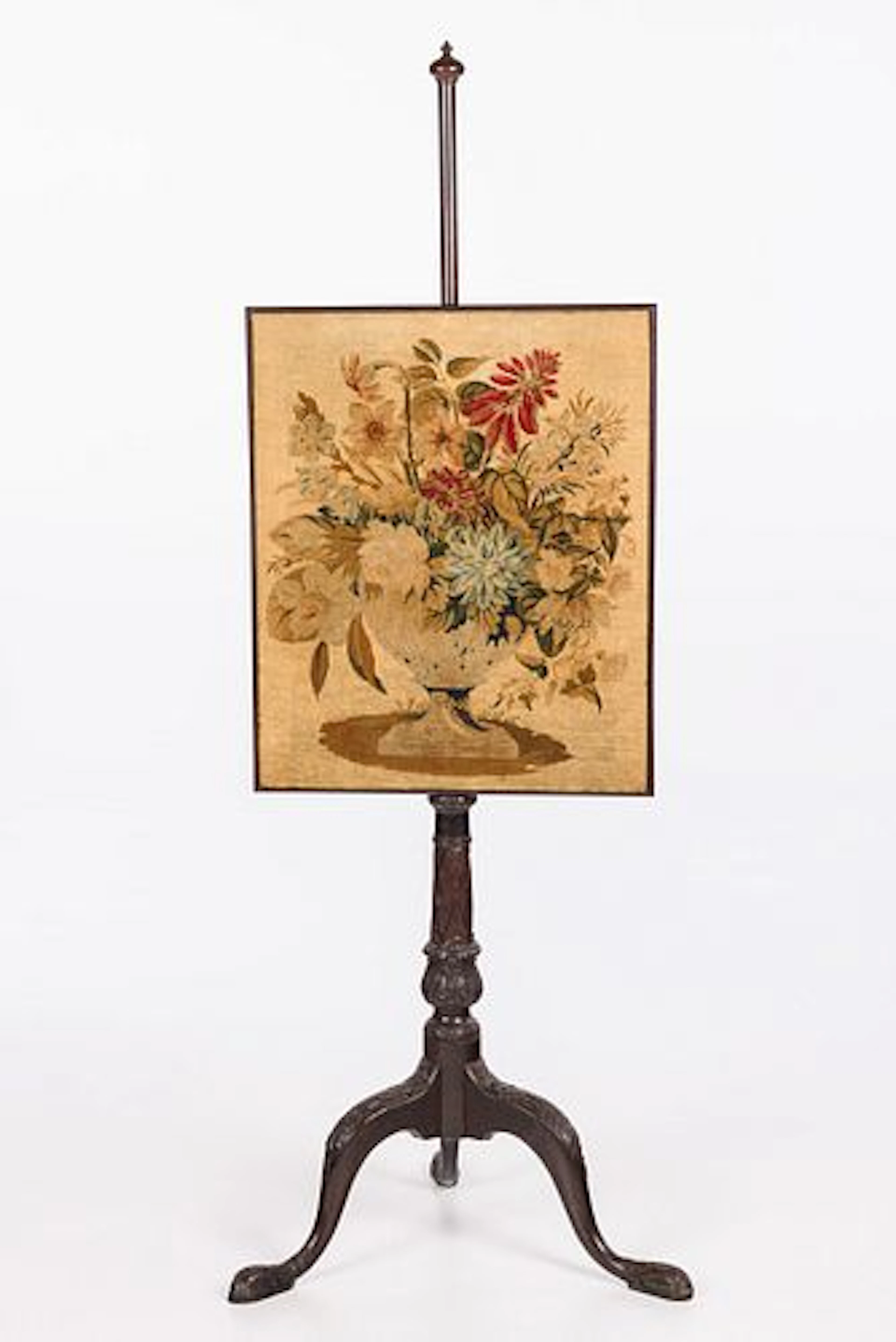 George III Mahogany Pole Screen, 18th Century