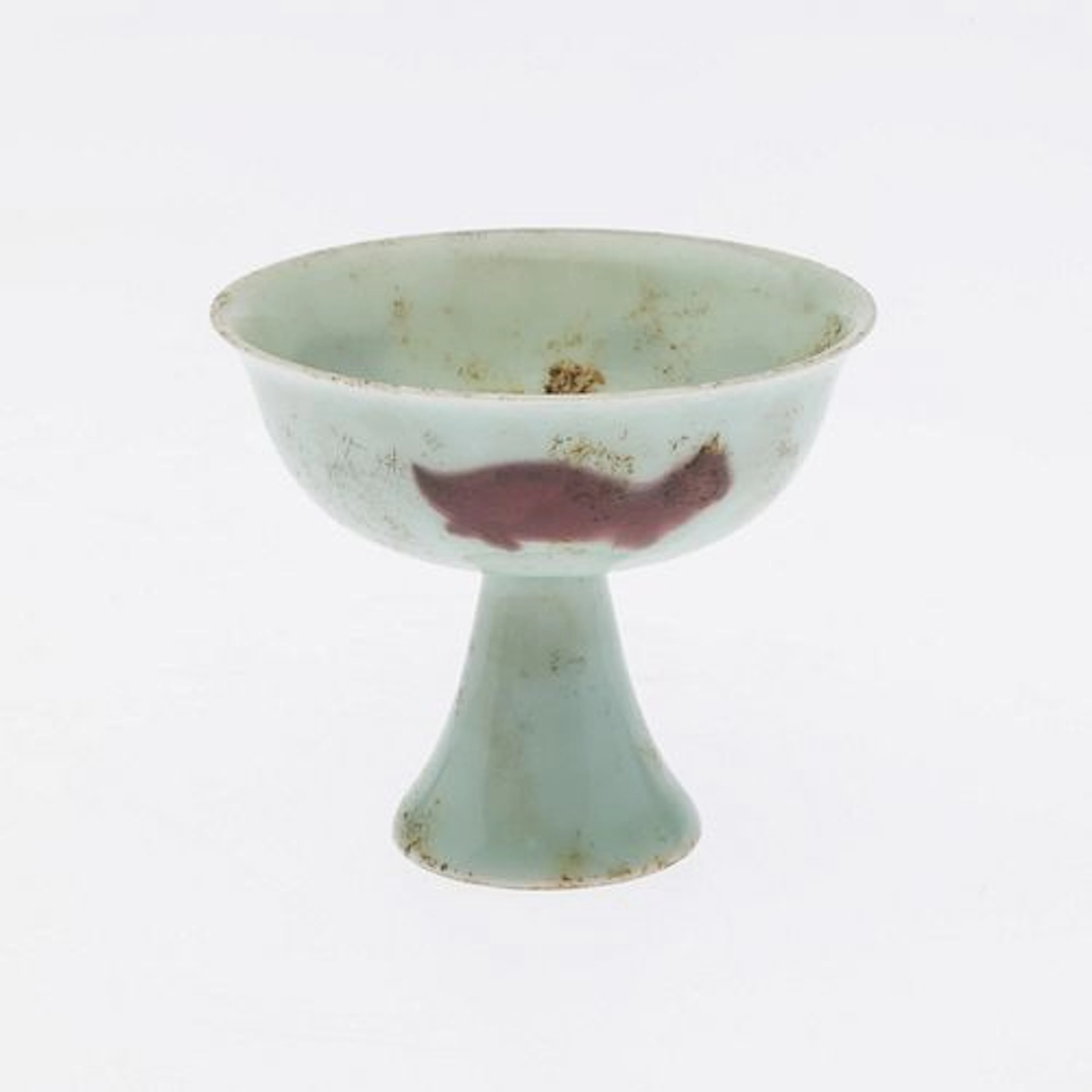 Chinese Underglaze Copper Red Stem Cup
