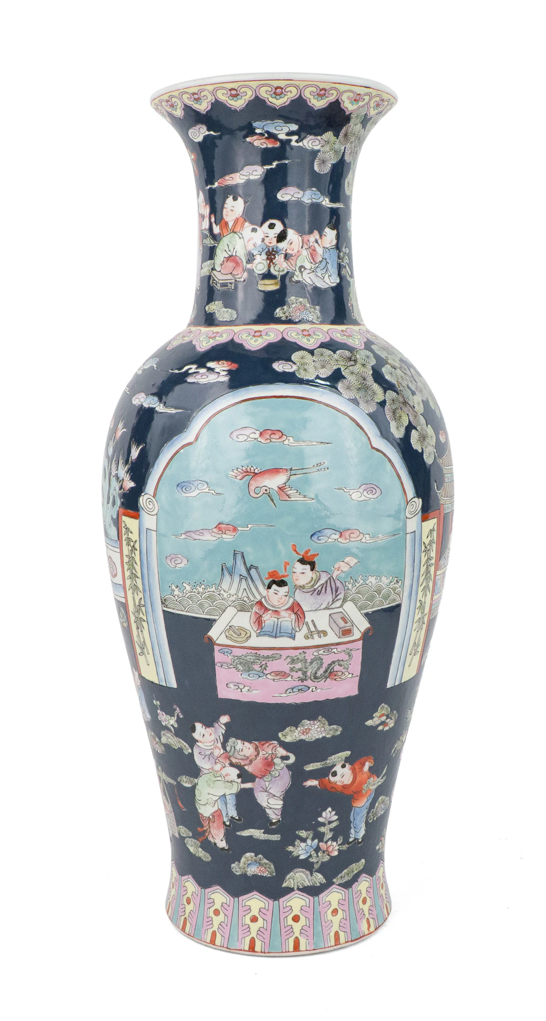 Chinese Famille Rose Porcelain Floor Vase