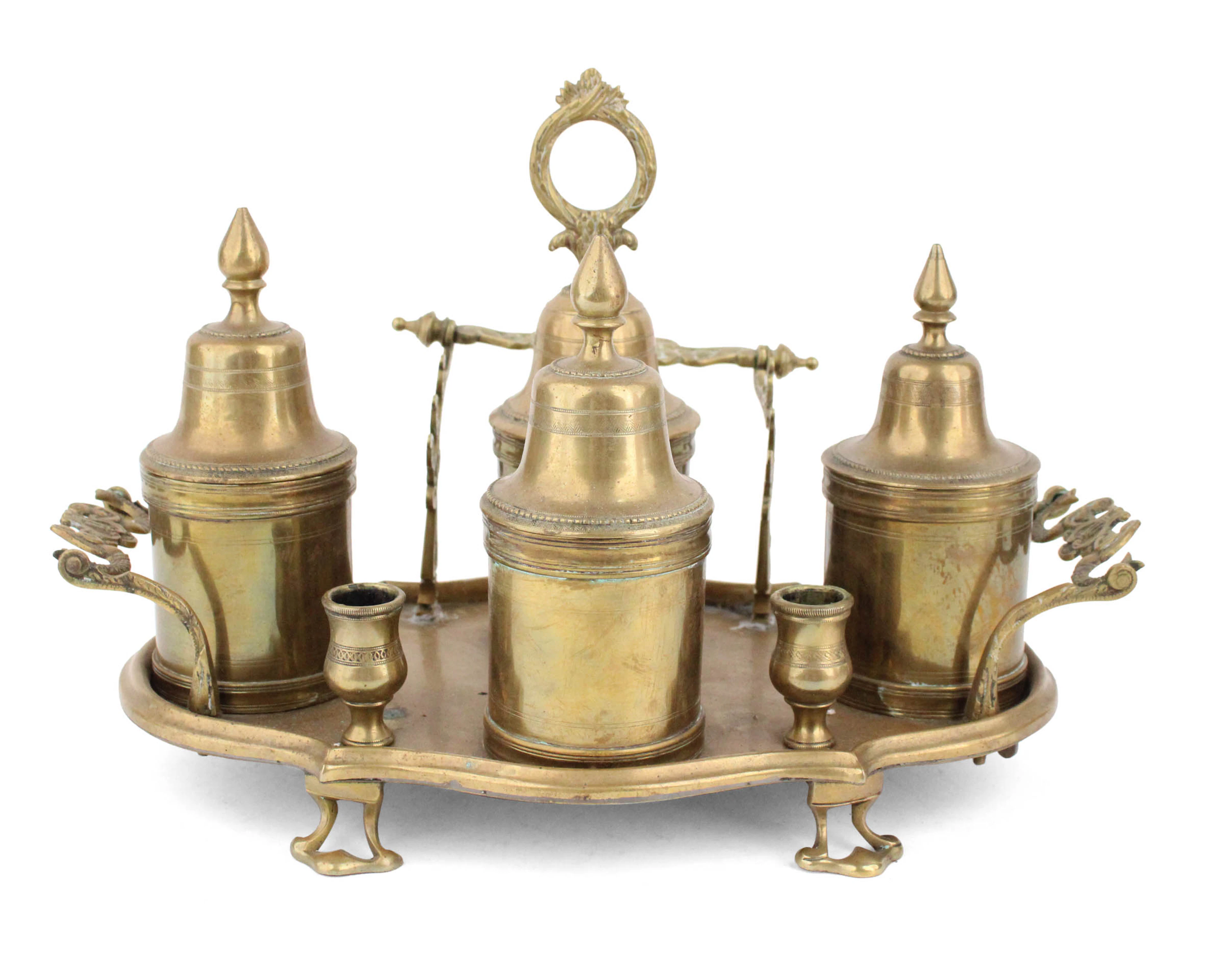 Engraved Brass Encrier