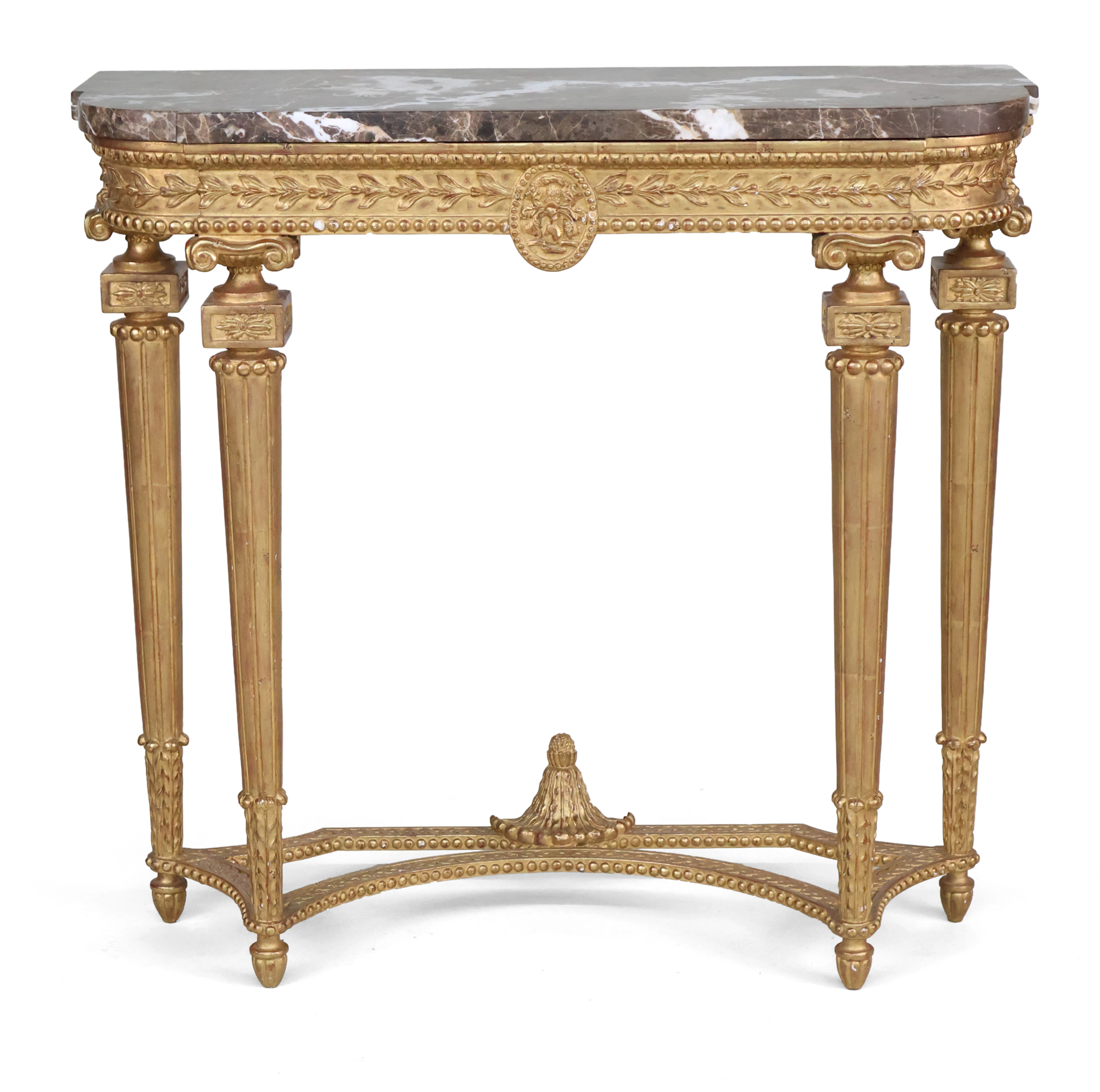 Neoclassical Style Marble Top Giltwood Pier Table