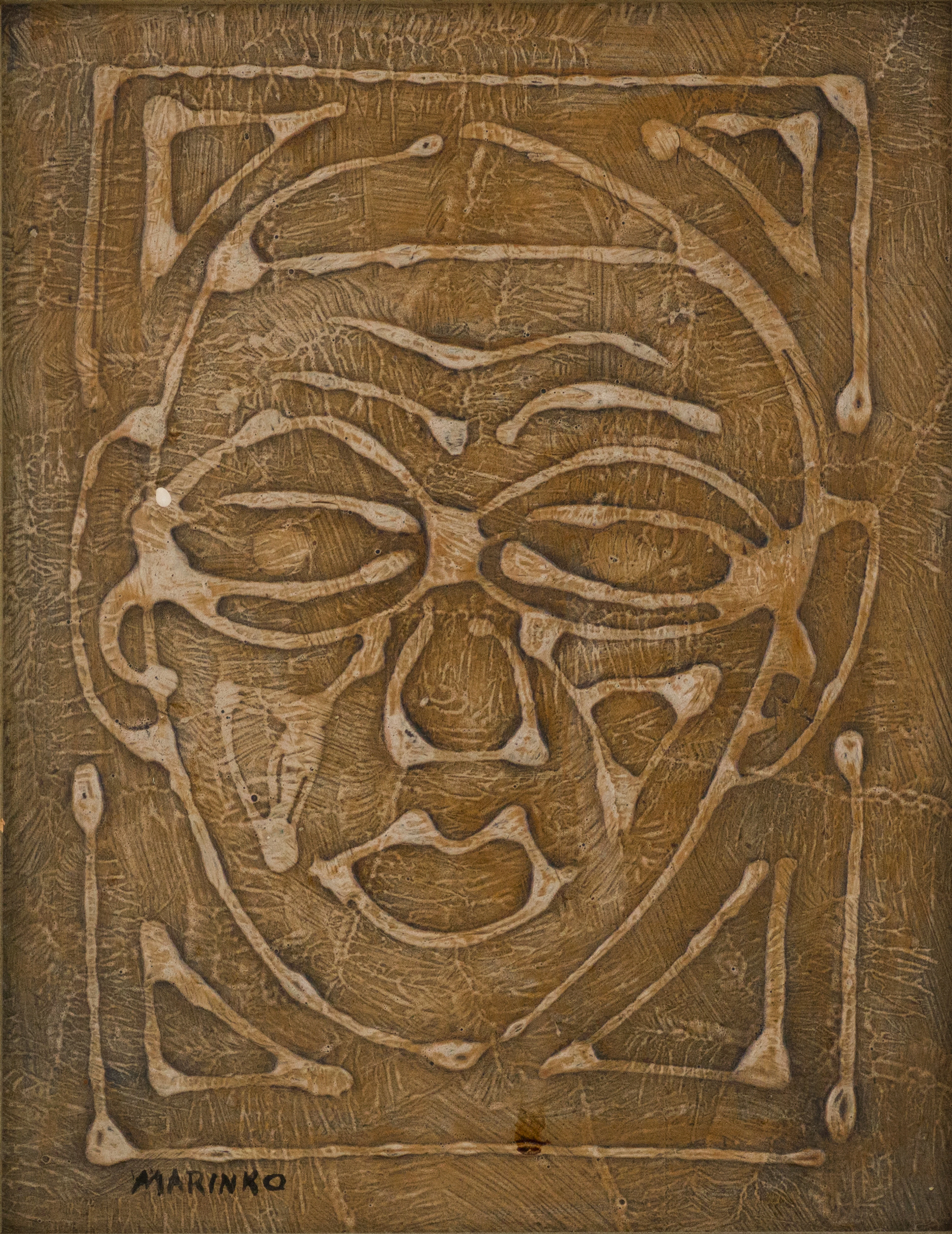 George J Marinko, 1908-1989, Mask, Oil on Board