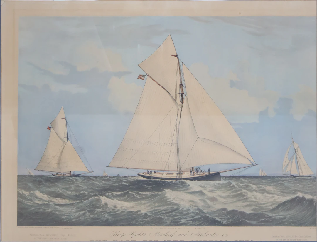 Currier & Ives, Sloop Yachts Mischief and Atlanta