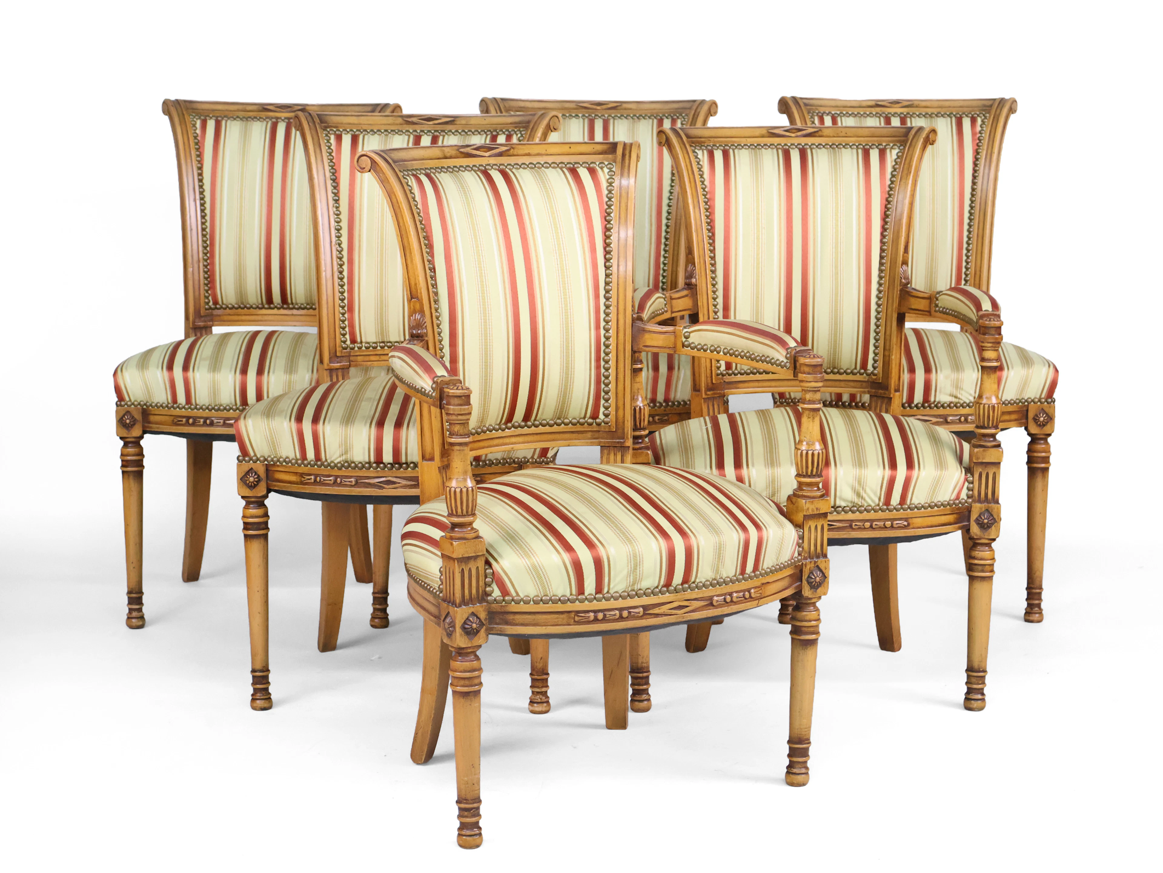 Six Louis XVI Style Dining Chairs