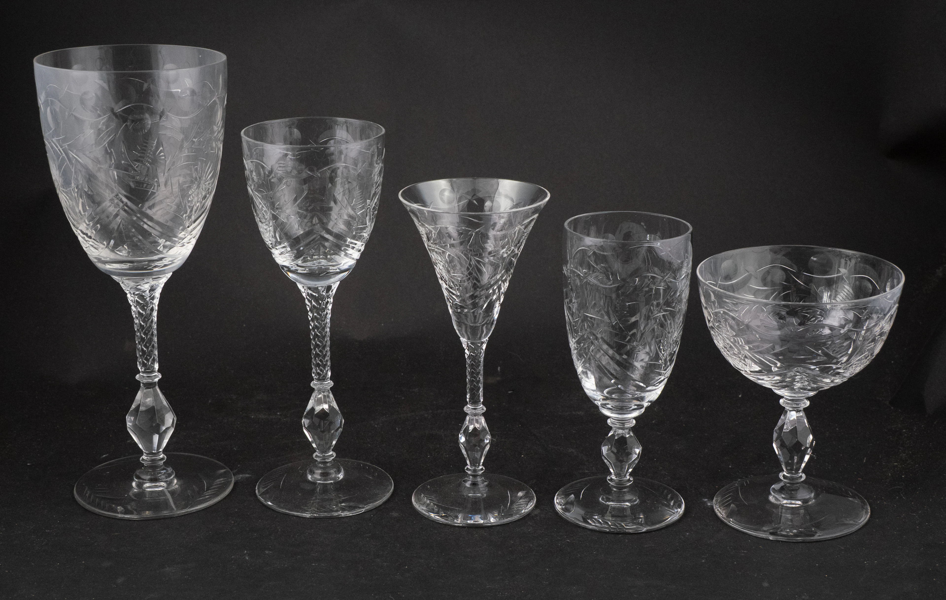 Group of Rock Sharpe Crystal Stemware