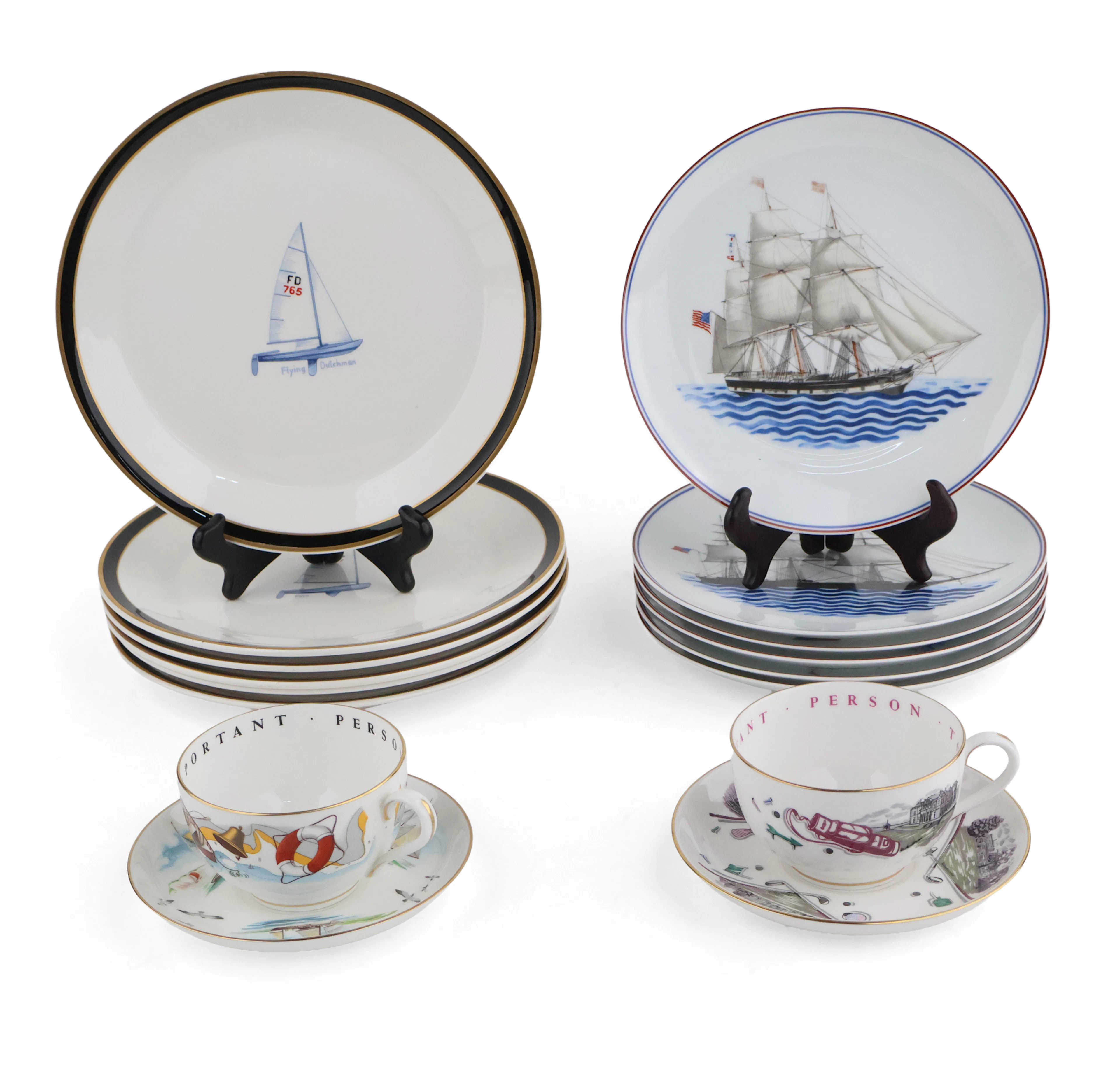Group of Nautical Porcelain Dinnerware
