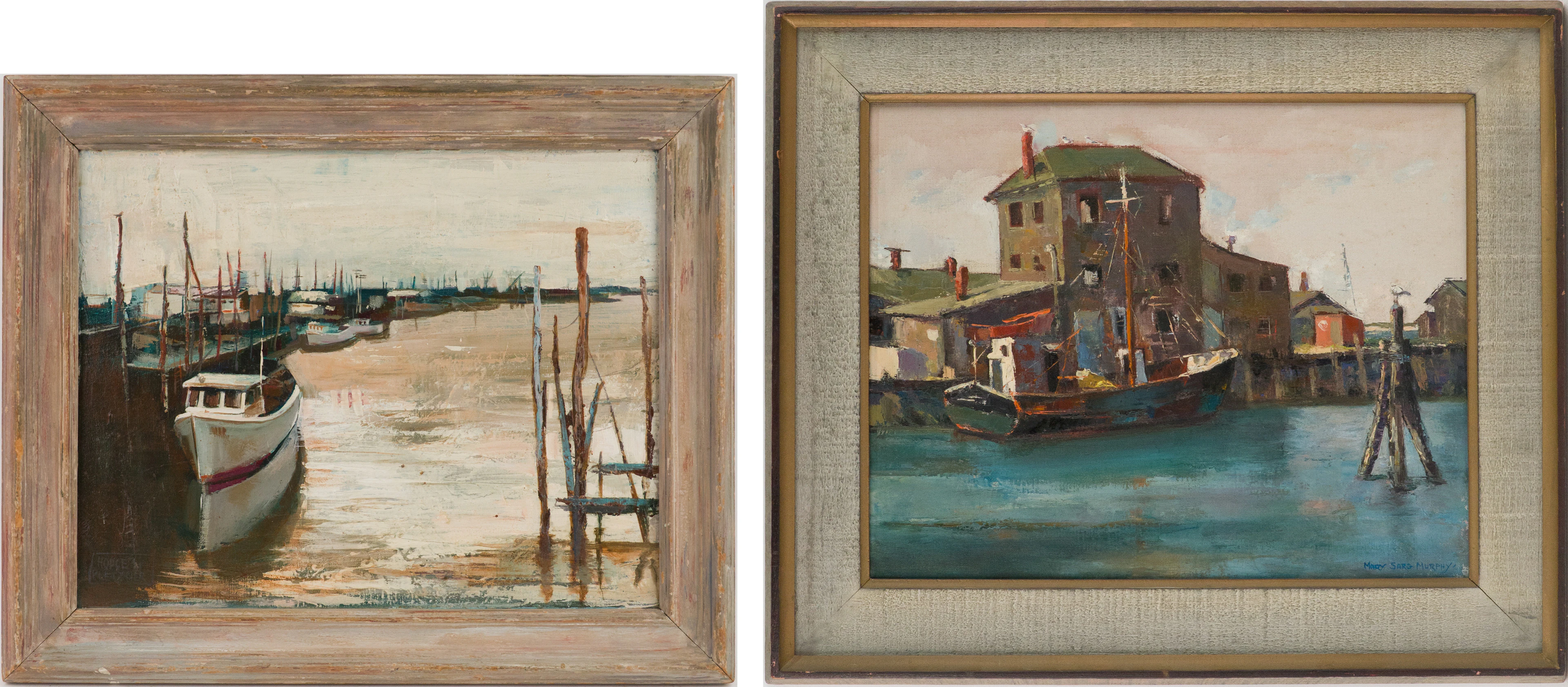 Mary Sarg Murphy, Harbor Scene, Oil on Canvas