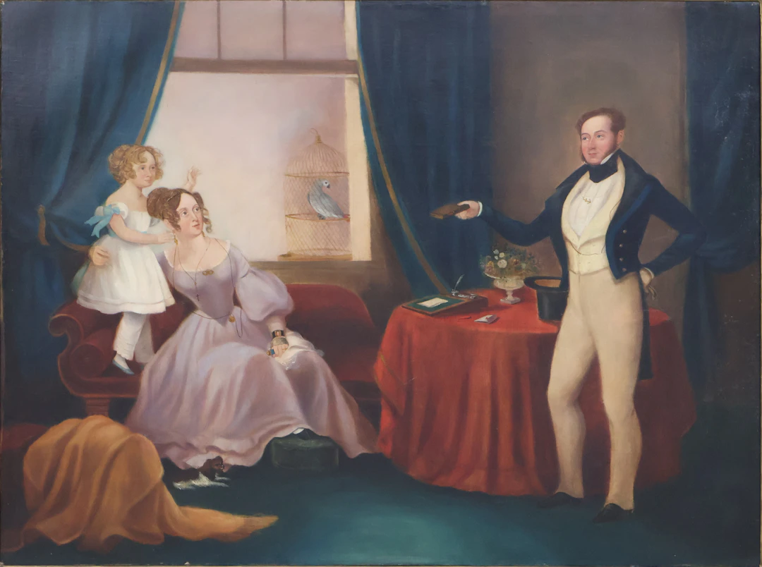 Portrait of a Family Scene, Oil on Canvas
