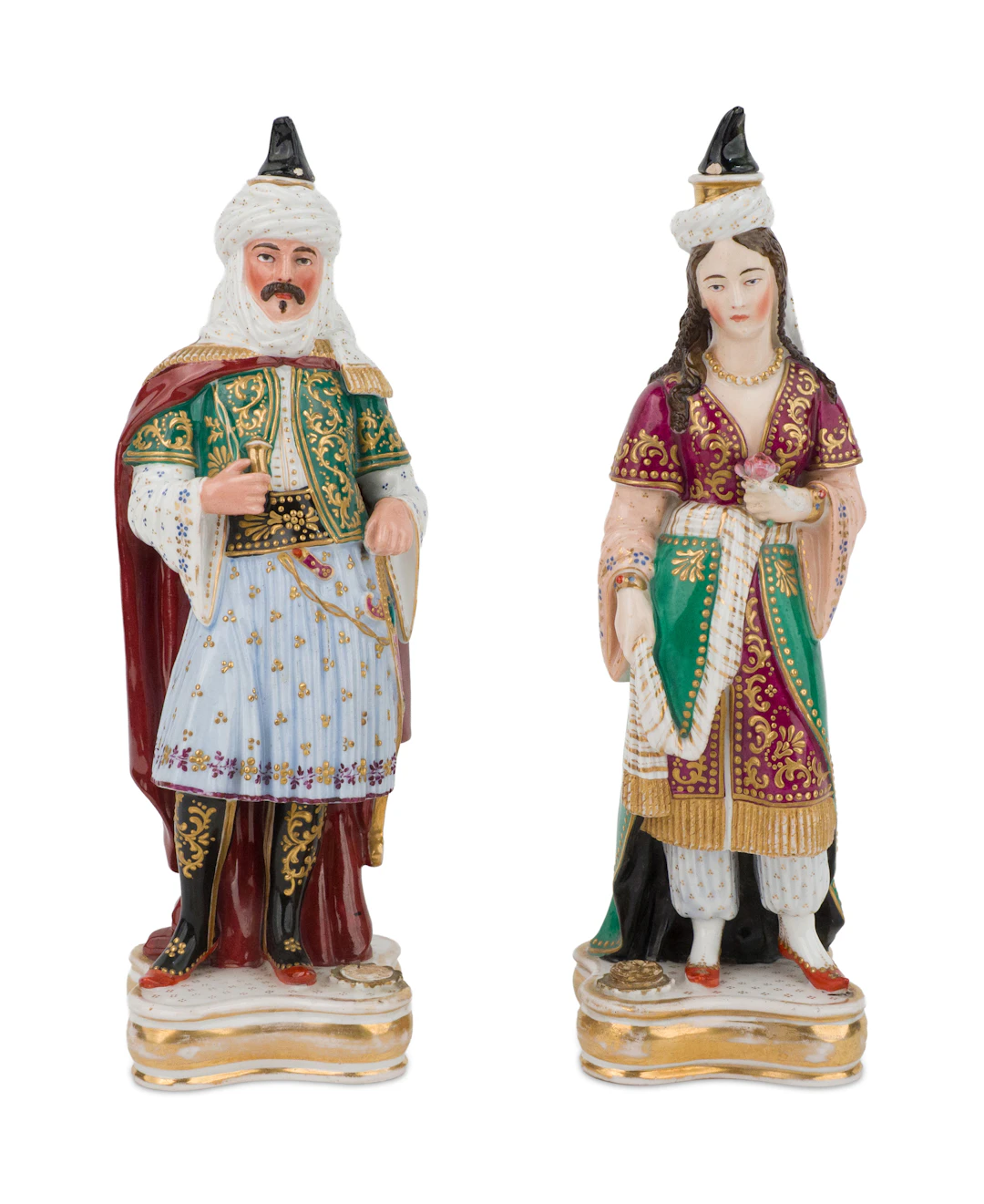 Pair of Jacob Petit Porcelain Figural Scent Bottles