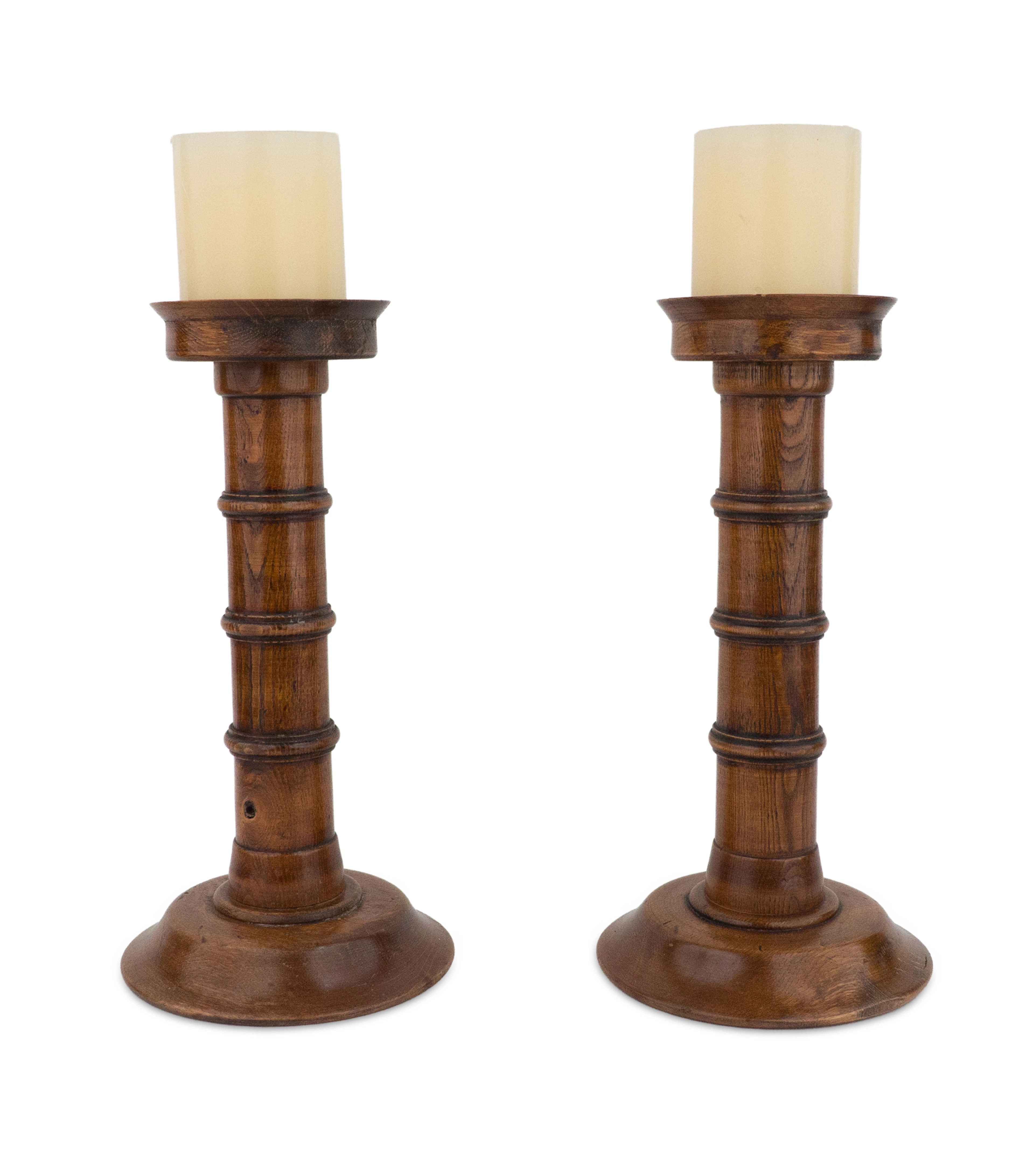 Pair of Oak Pricket Sticks