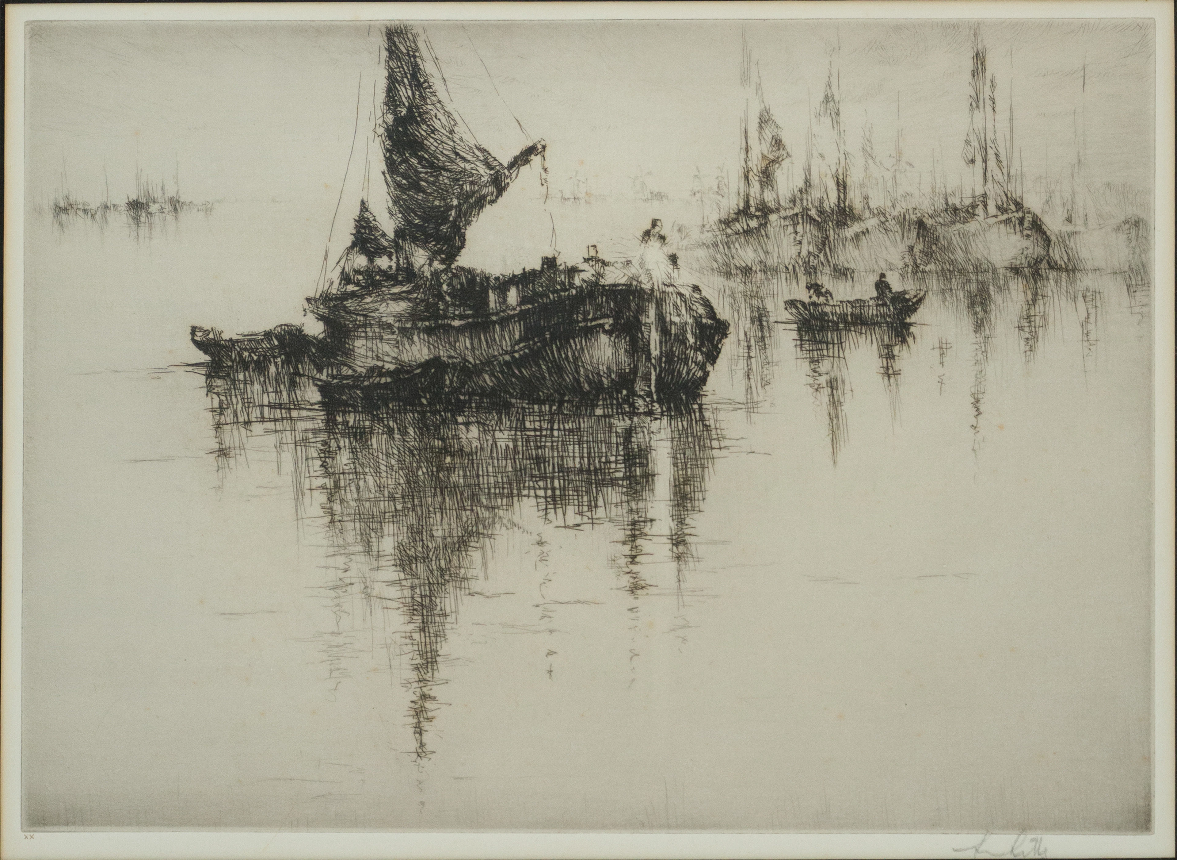 Sidney Mackenzie Litten, 1887-1934, Evening on the Zyderzee, Etching