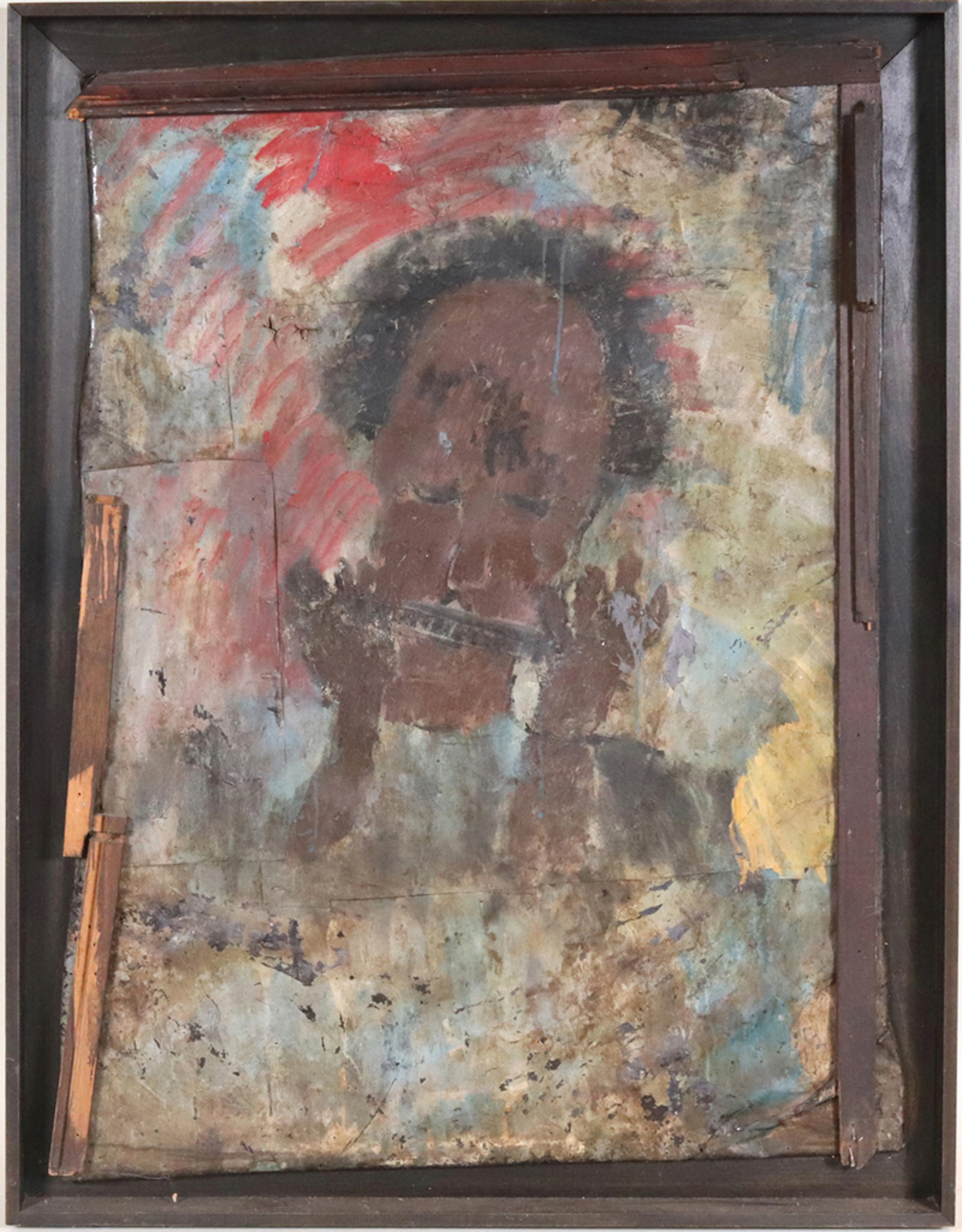 Purvis Young, American 1943-2010, Untitled, Oil on Paper