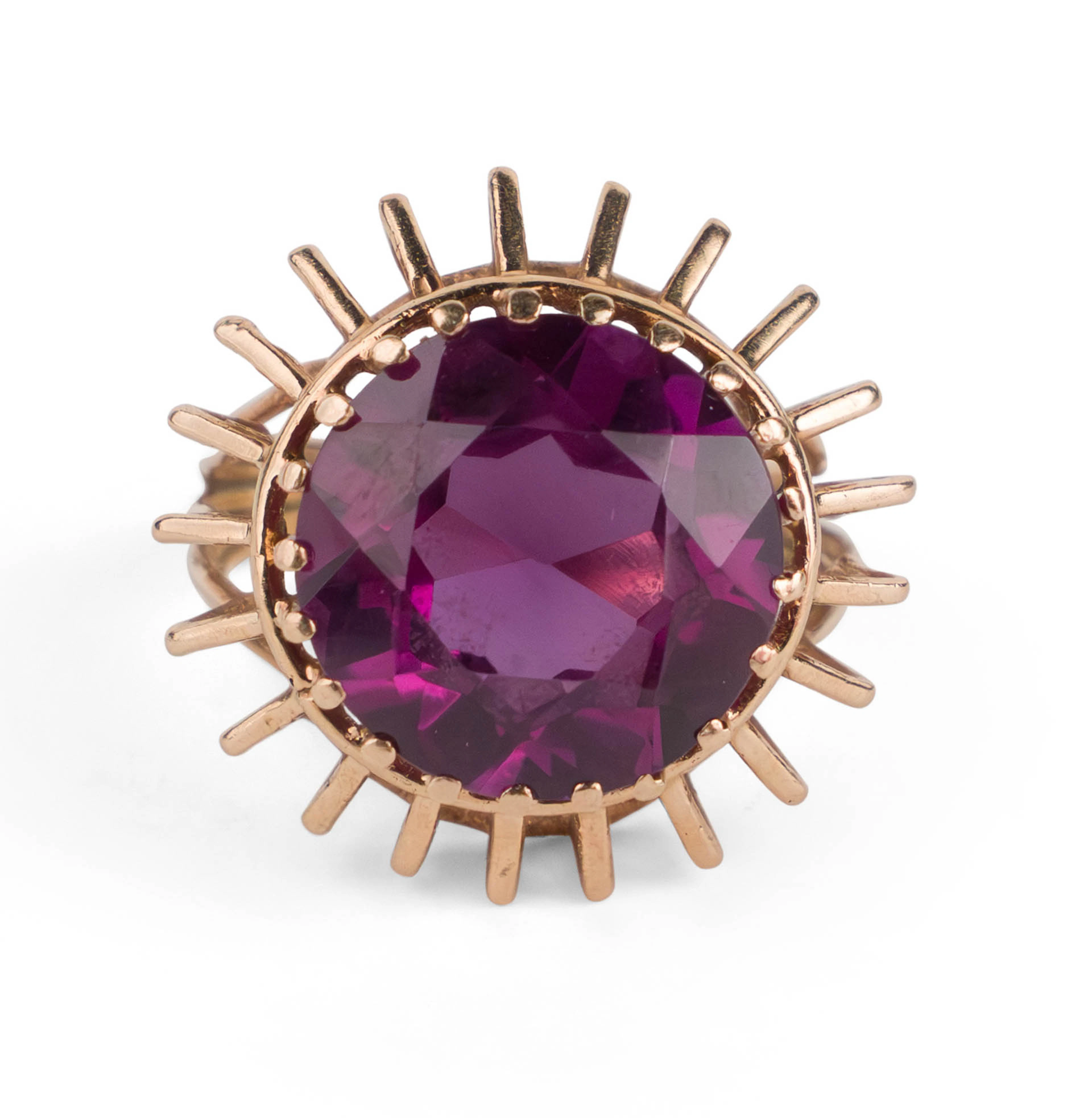 Synthetic Sapphire and Gold Cocktail Ring